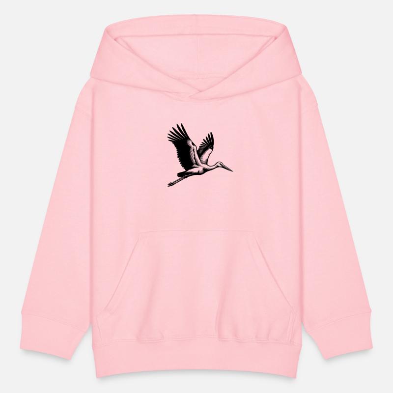Elegant Flying Stork Bird