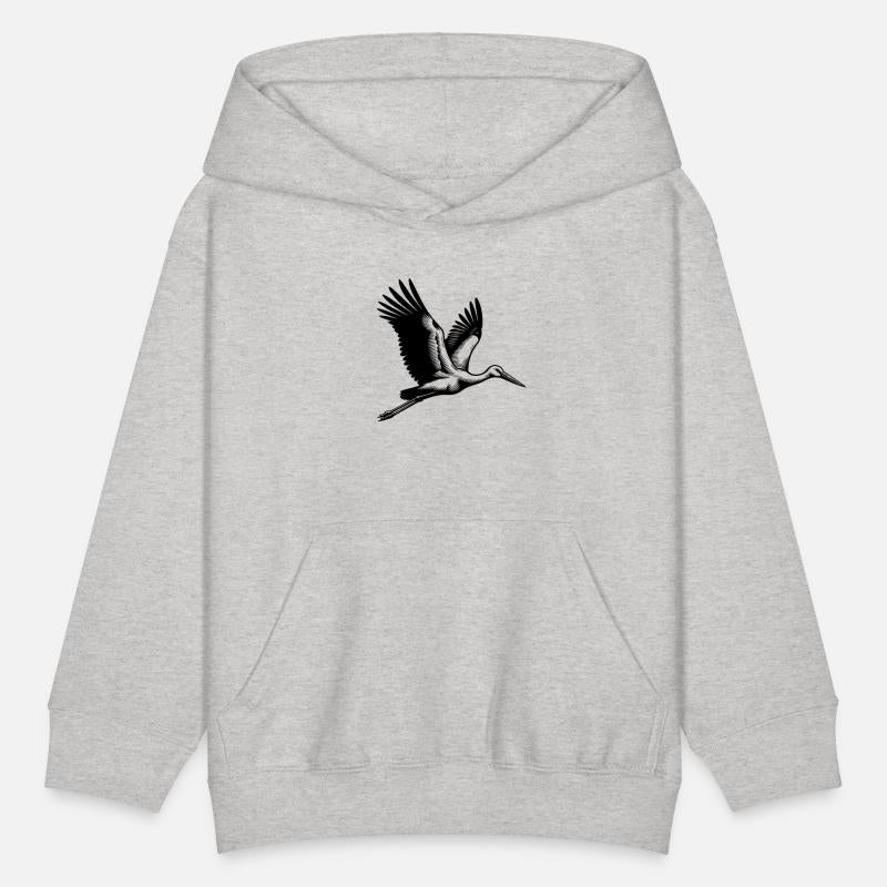 Elegant Flying Stork Bird