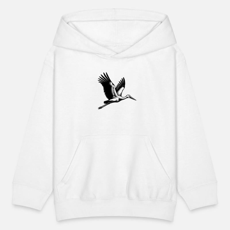 Elegant Flying Stork Bird