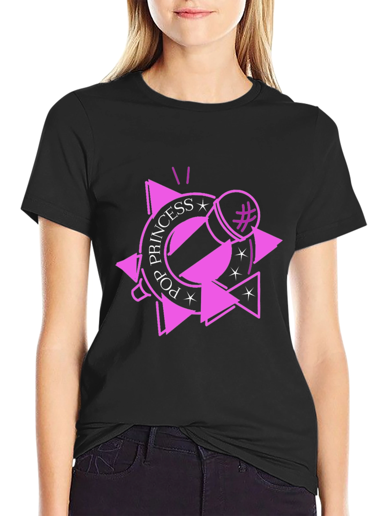 Pop Princess Black T-Shirt - Music Lover Tee