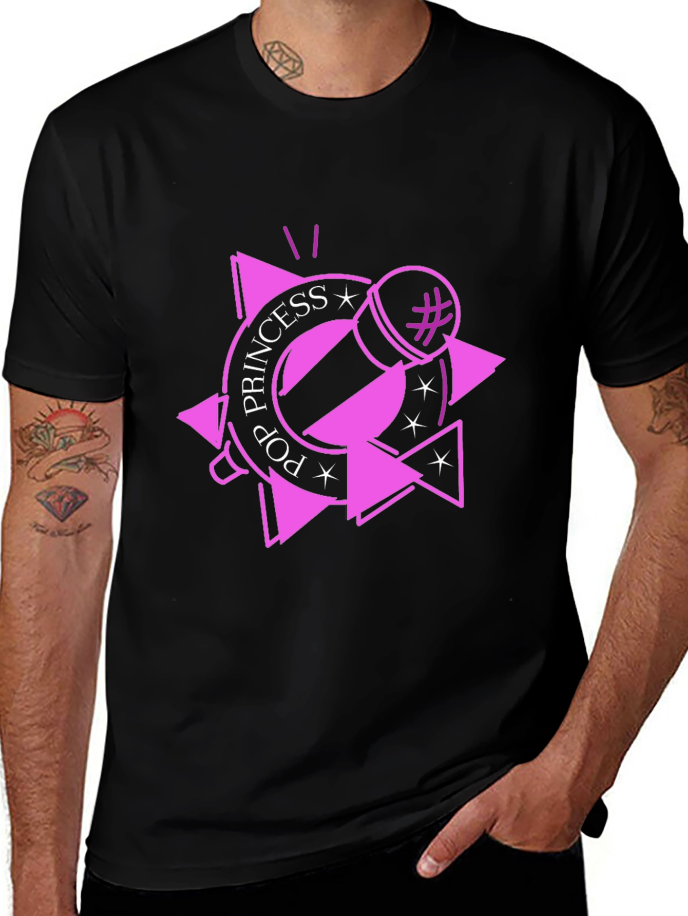 Pop Princess Black T-Shirt - Music Lover Tee