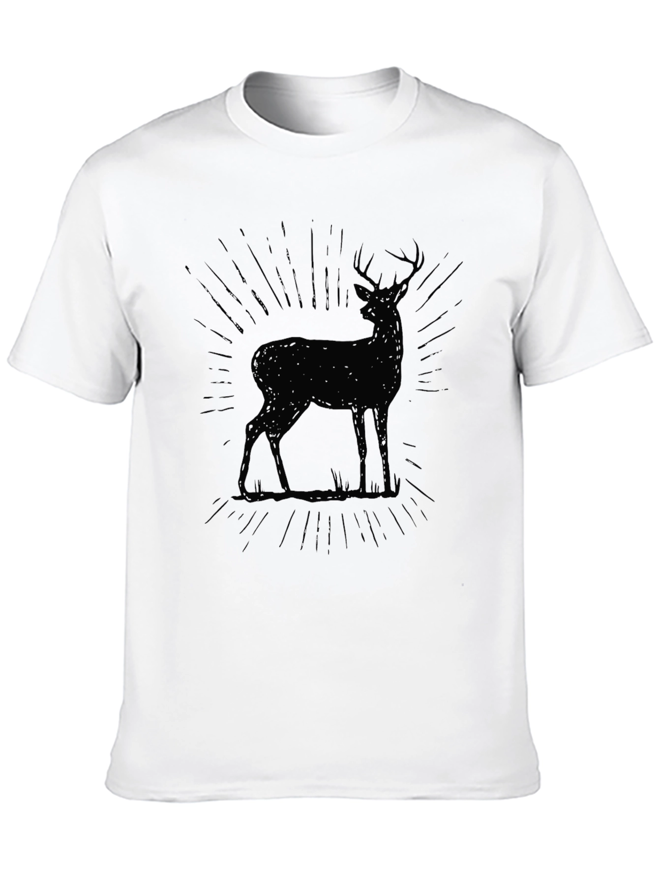 Mens Black Deer Graphic T-Shirt