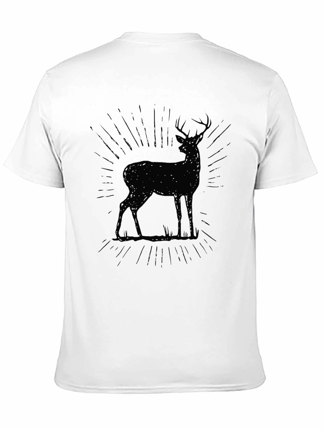 Mens Black Deer Graphic T-Shirt