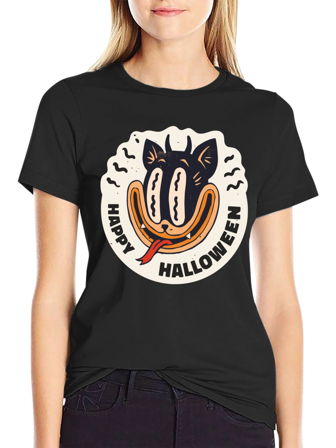 Happy Halloween Black Cat T-Shirt