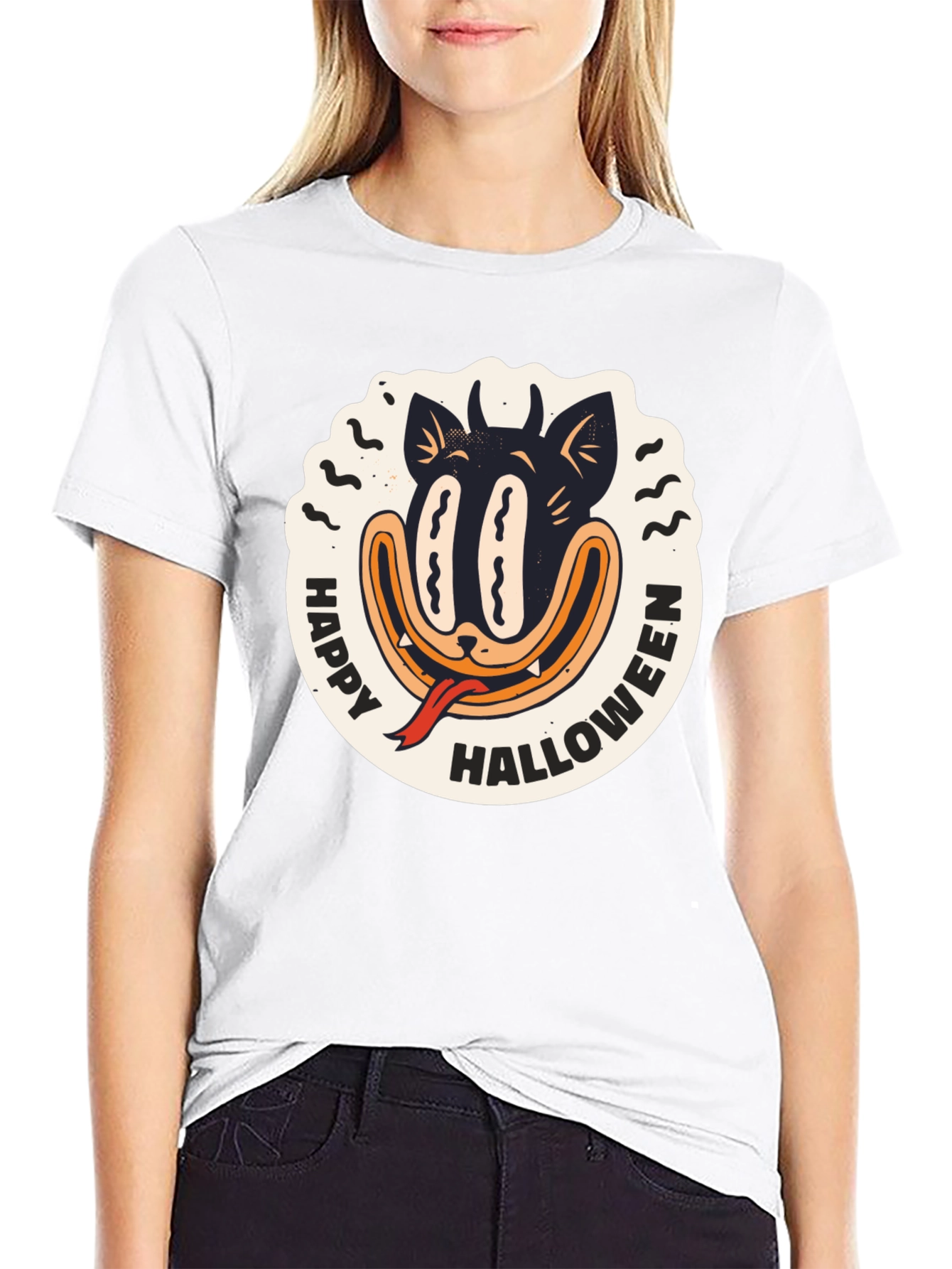 Happy Halloween Black Cat T-Shirt