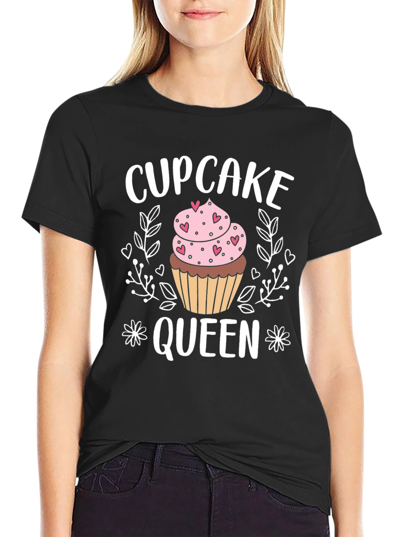 Cupcake Queen Graphic T-Shirt - Black