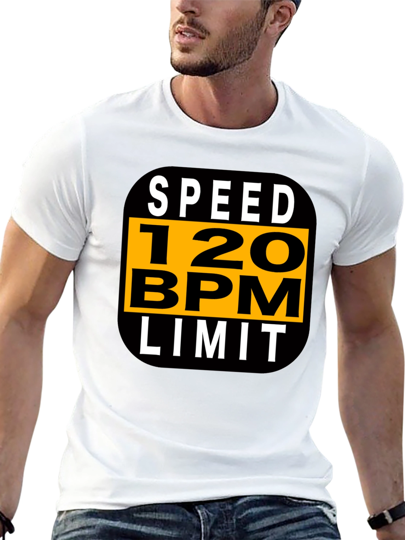 Speed 120 BPM Limit Black Graphic Tee