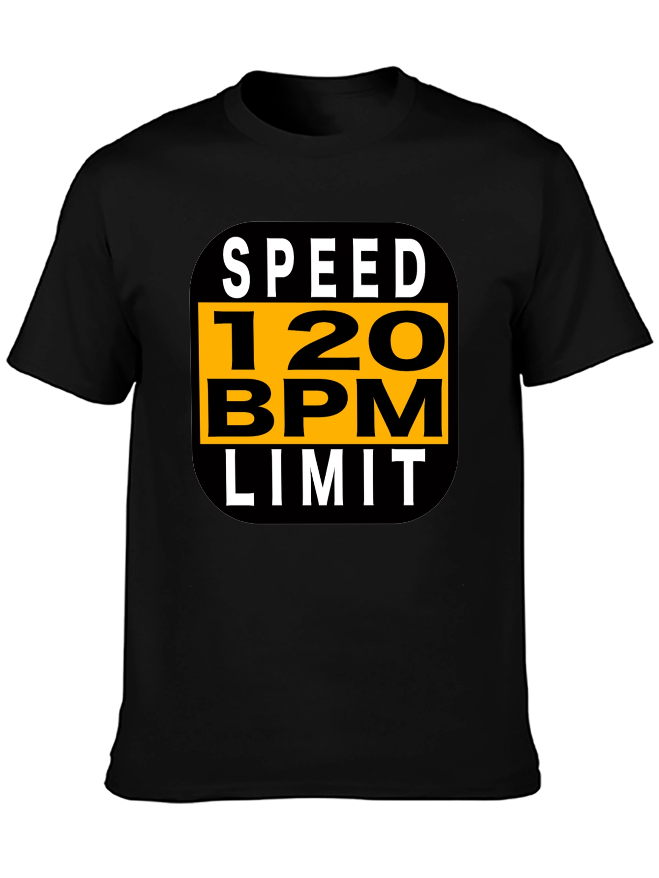 Speed 120 BPM Limit Black Graphic Tee