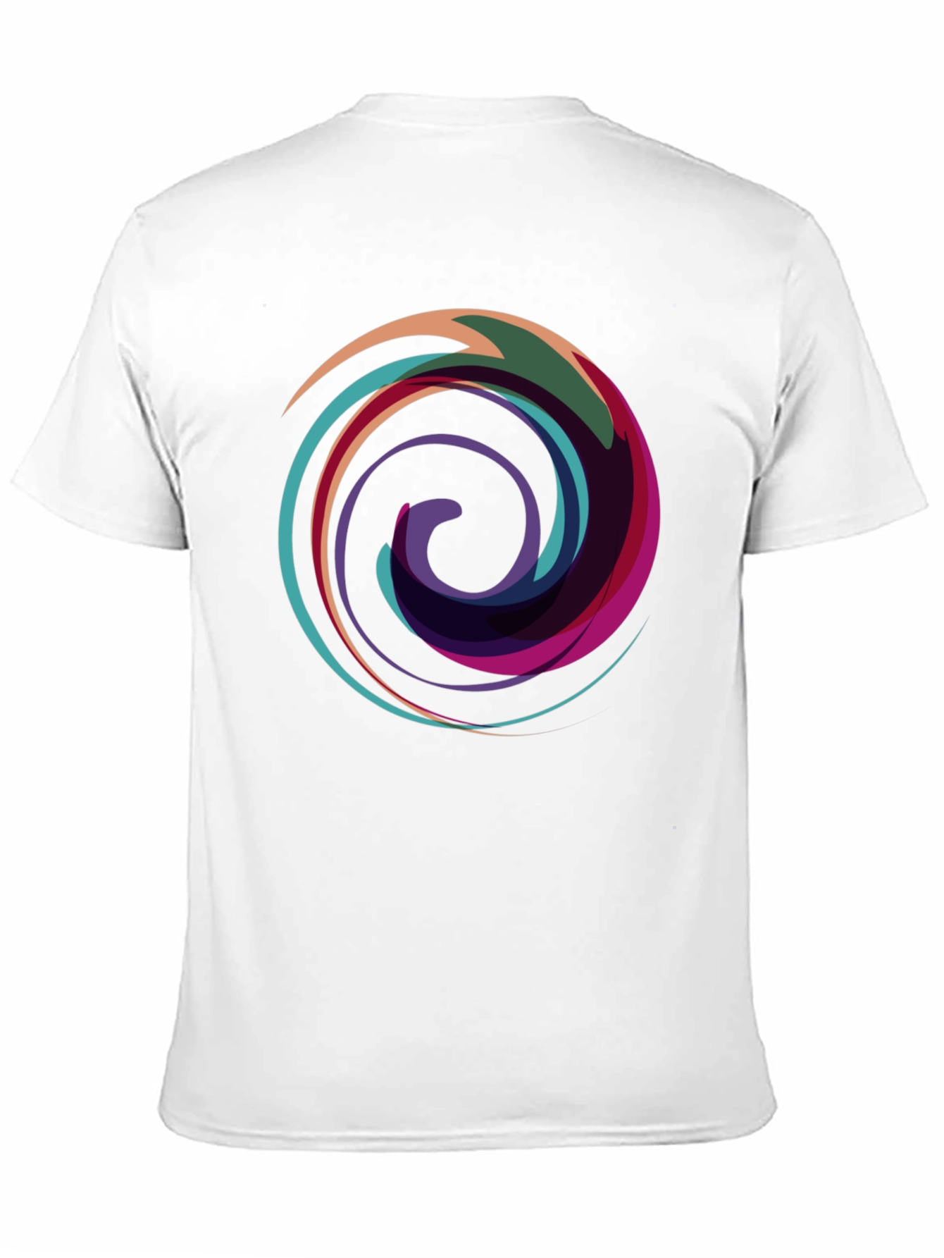 Abstract Swirl Graphic Black T-Shirt