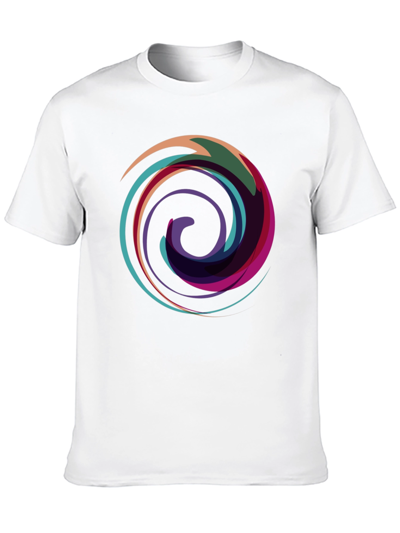 Abstract Swirl Graphic Black T-Shirt