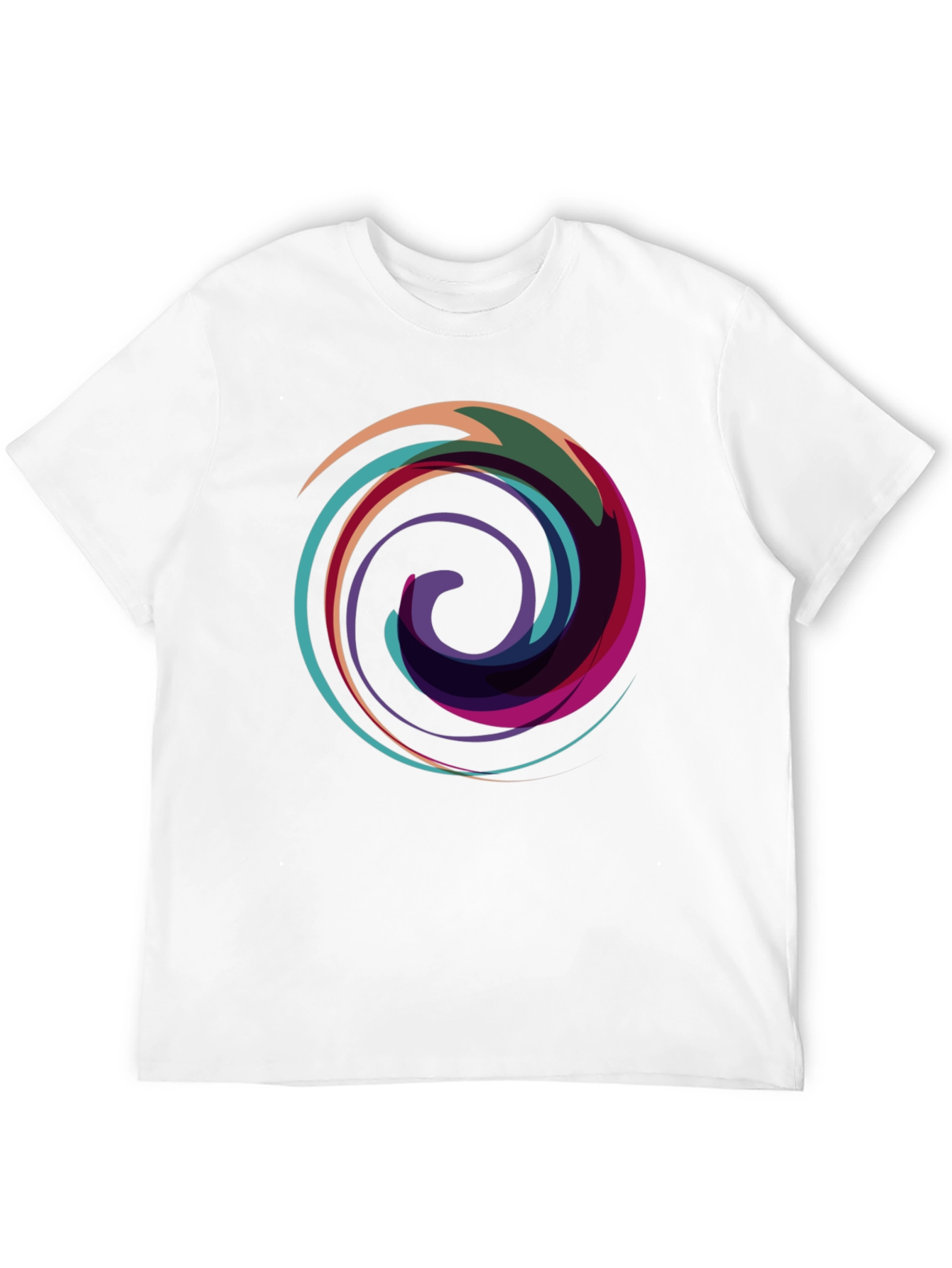 Abstract Swirl Graphic Black T-Shirt