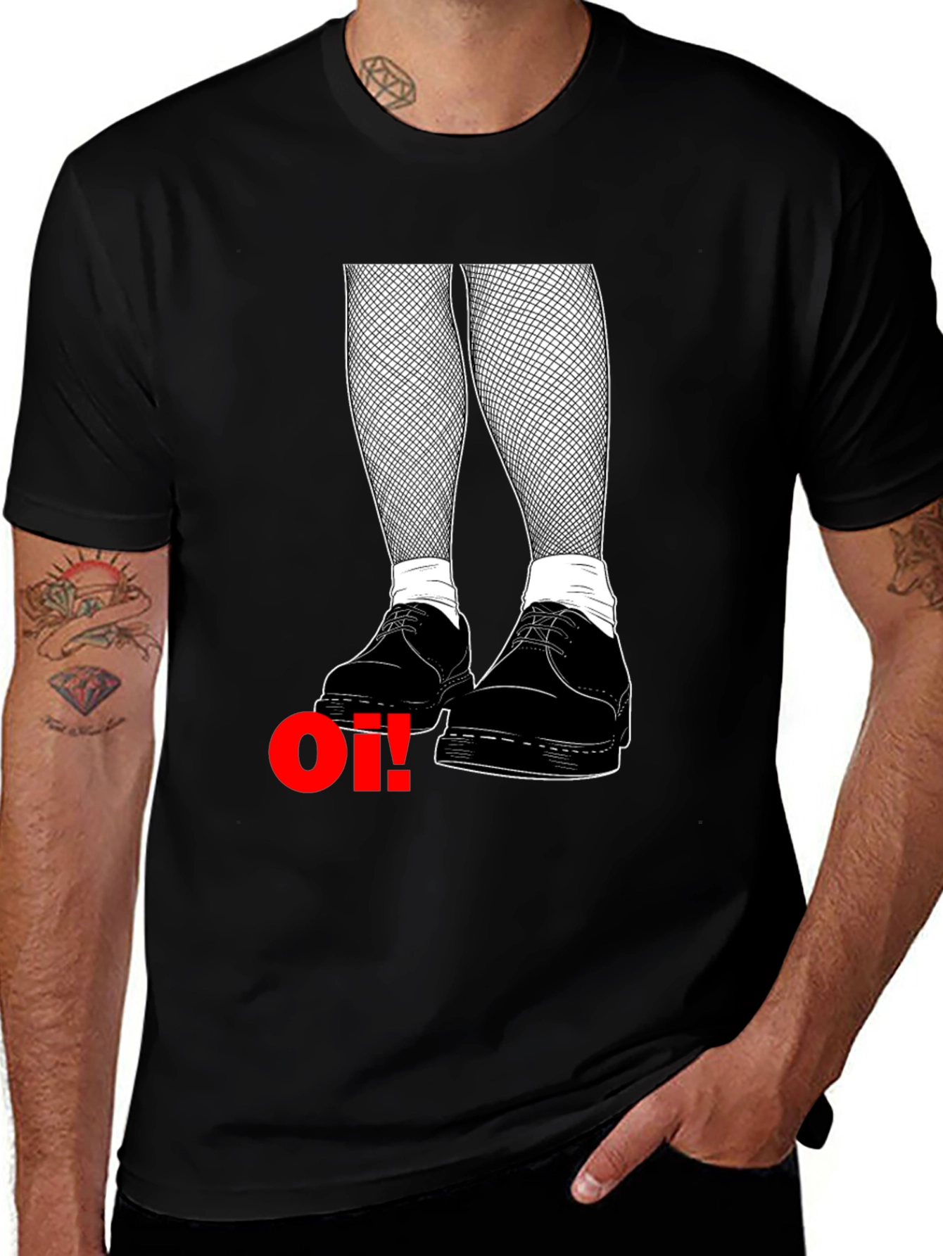 Oi! Punk Graphic Tee - Black Cotton T-Shirt