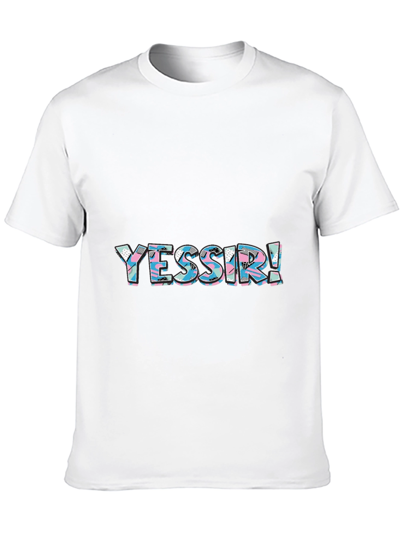 Yessir! Black Graphic Tee for Men