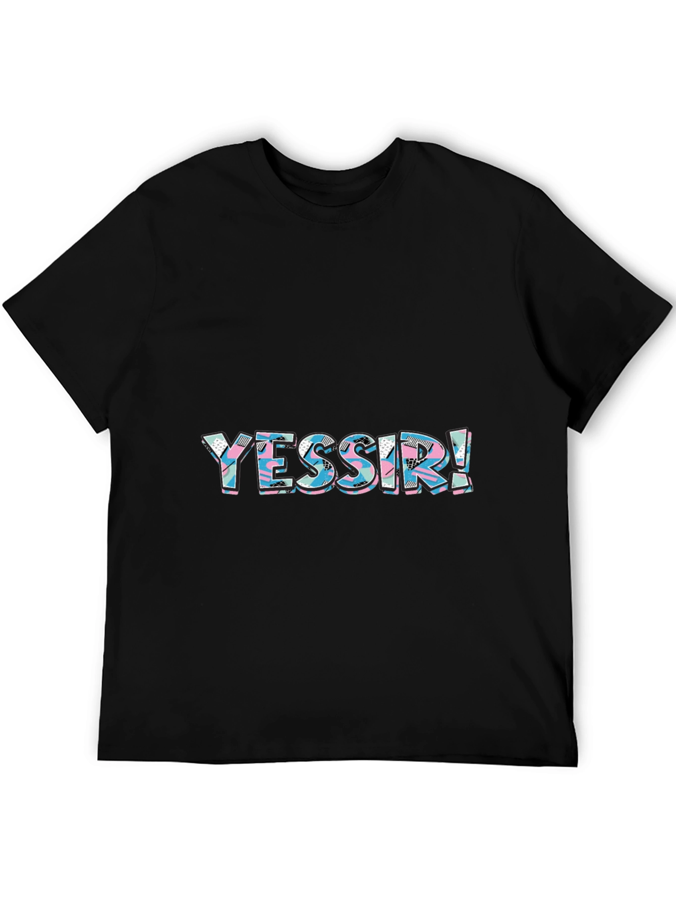 Yessir! Black Graphic Tee for Men