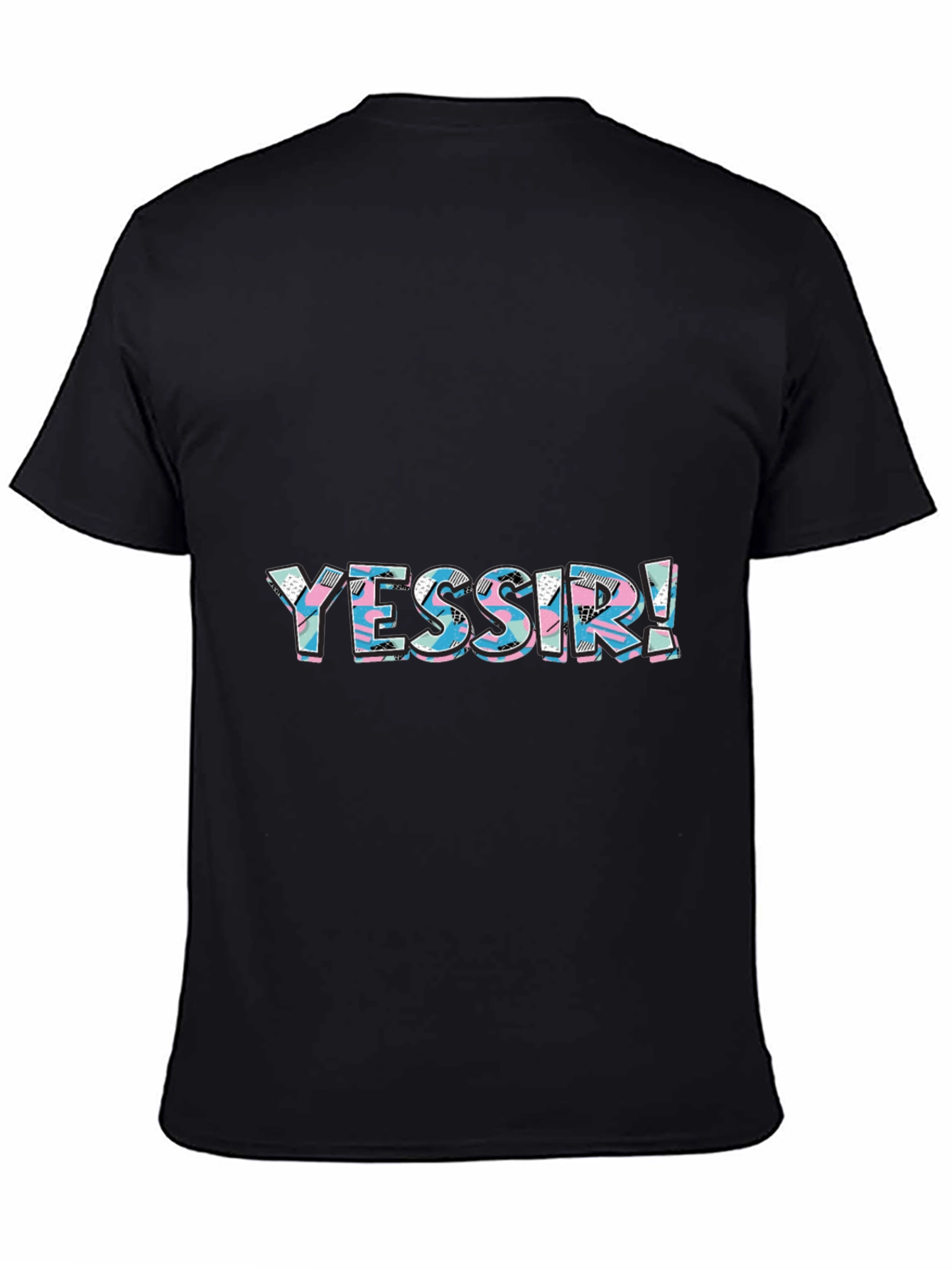 Yessir! Black Graphic Tee for Men