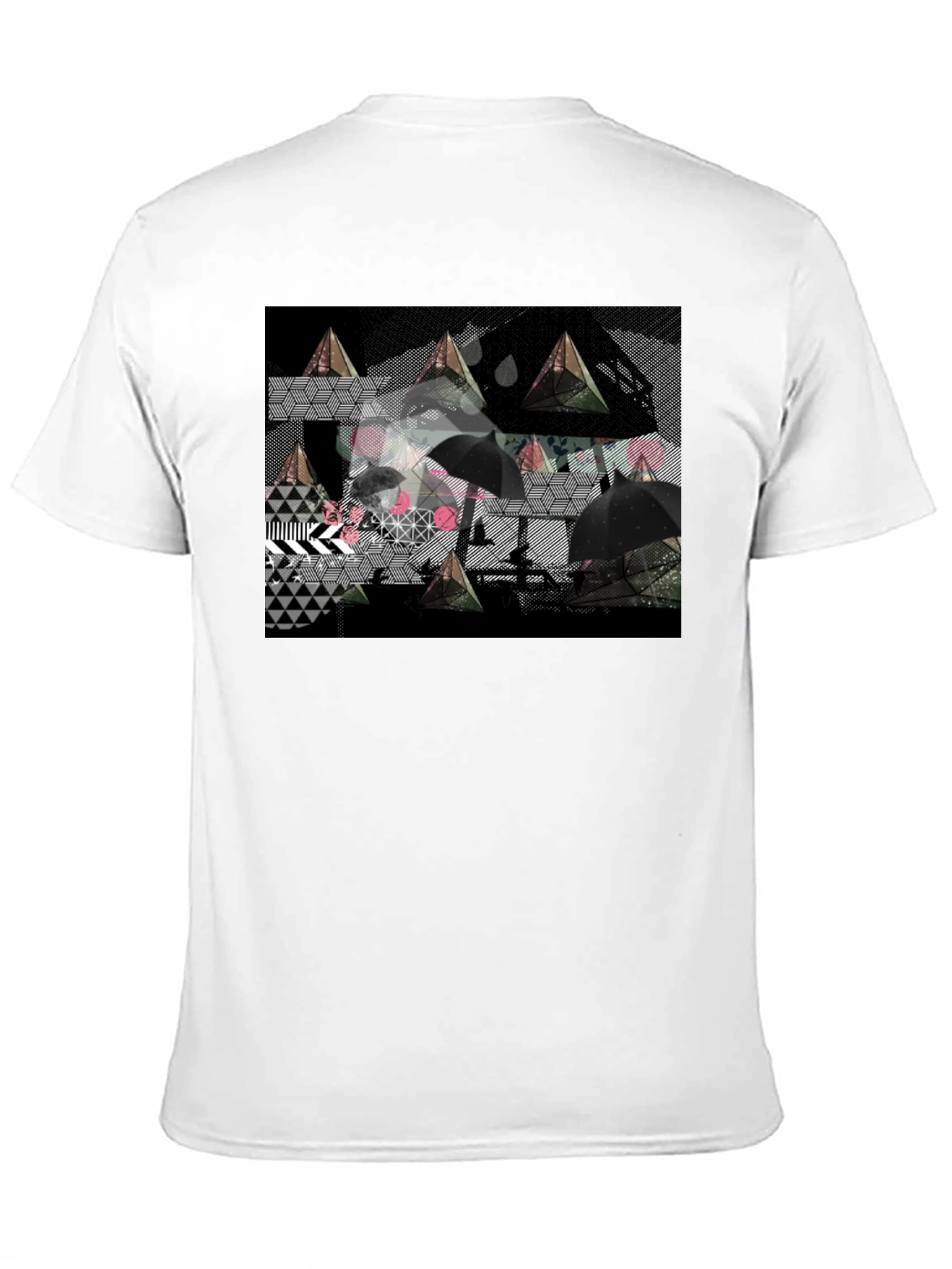 Geometric Print Black Tee