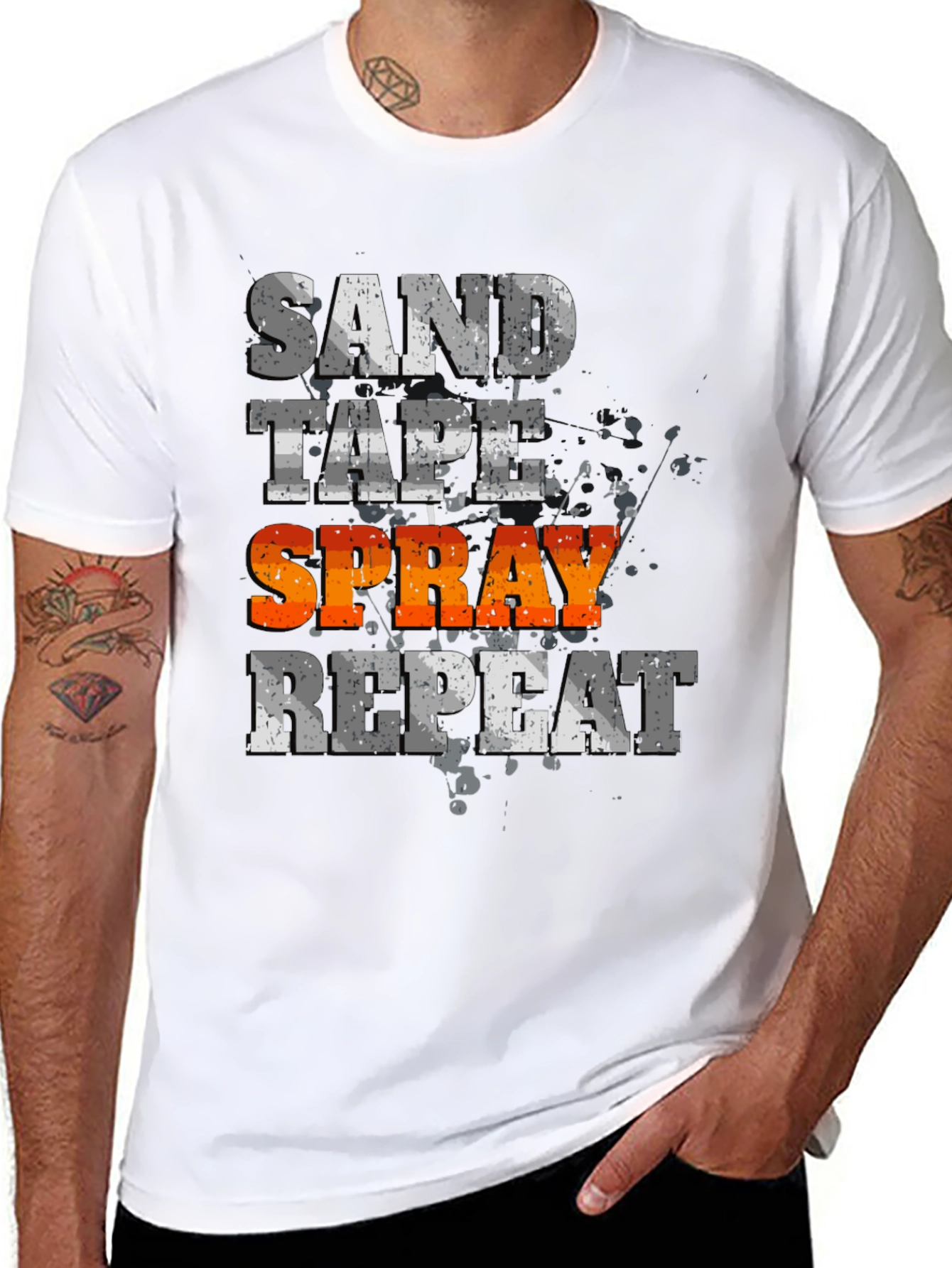 Sand Tape Spray Repeat - Graphic Tee