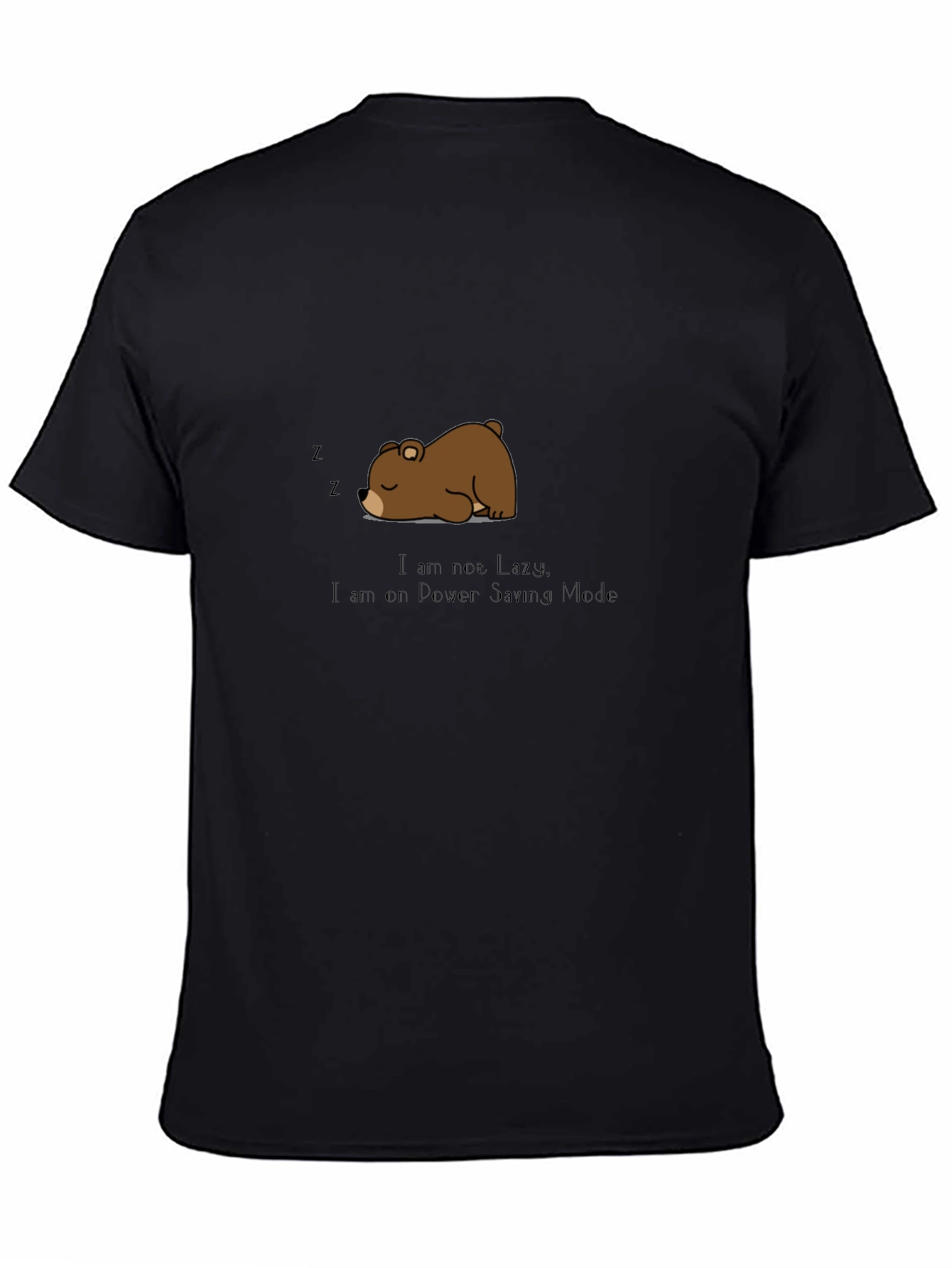 Lazy Bear Power Saving Mode Black T-Shirt