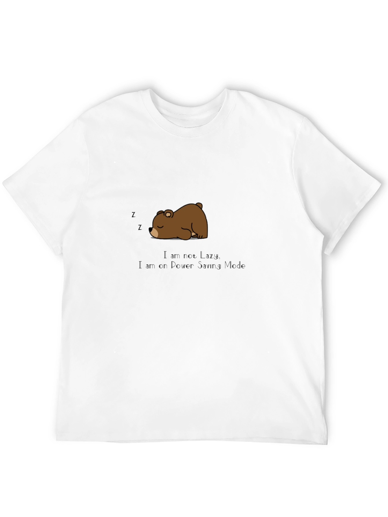 Lazy Bear Power Saving Mode Black T-Shirt