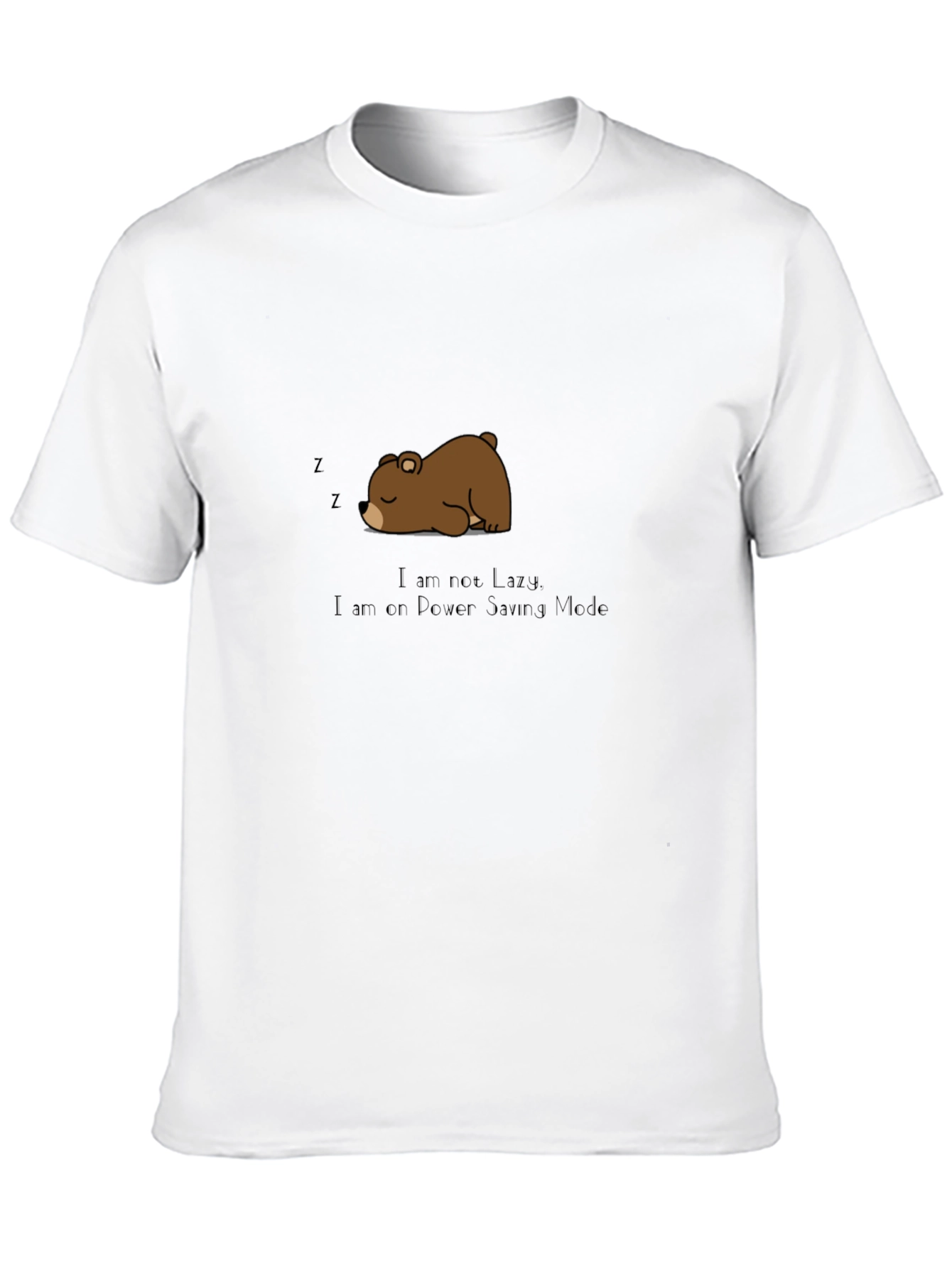 Lazy Bear Power Saving Mode Black T-Shirt