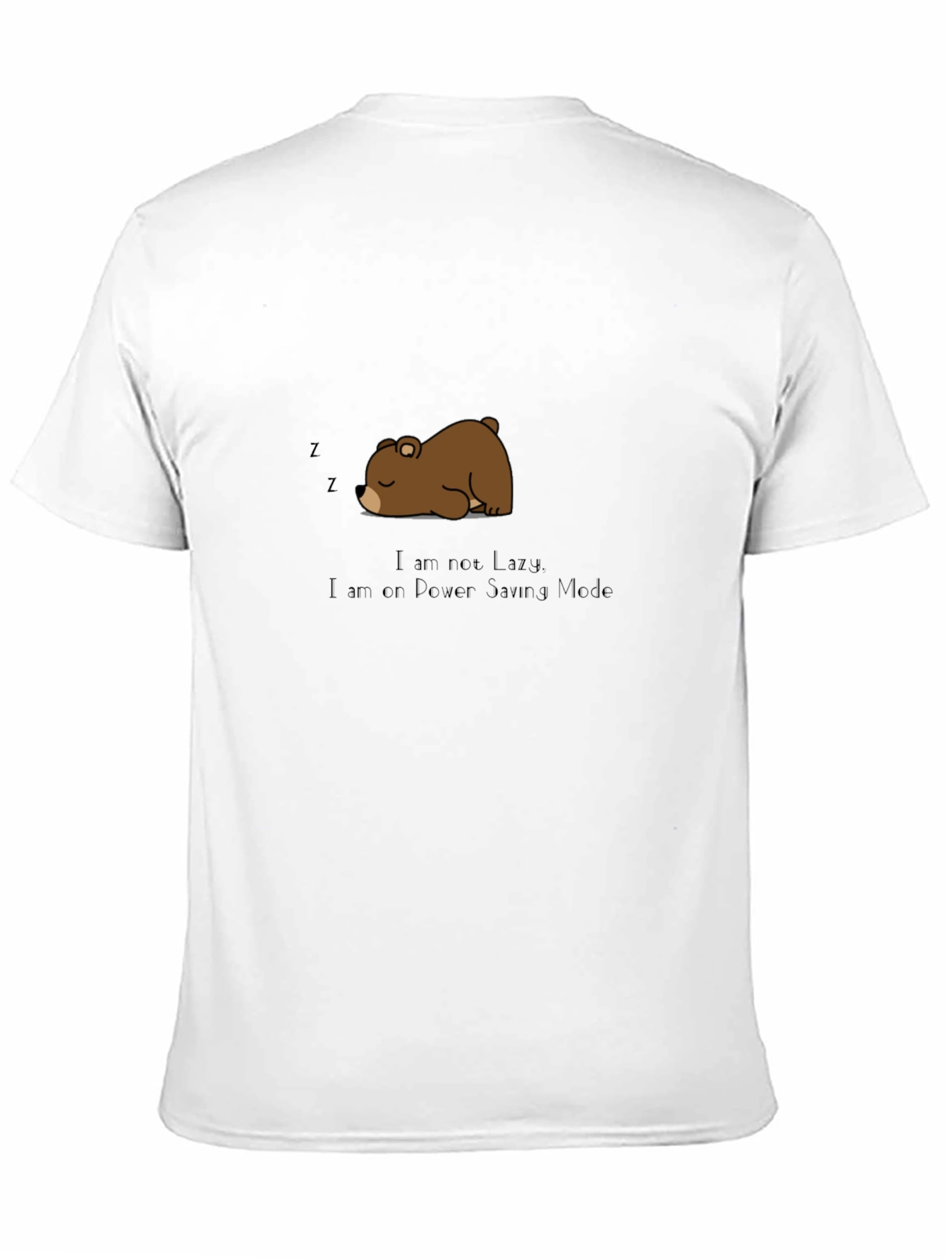 Lazy Bear Power Saving Mode Black T-Shirt