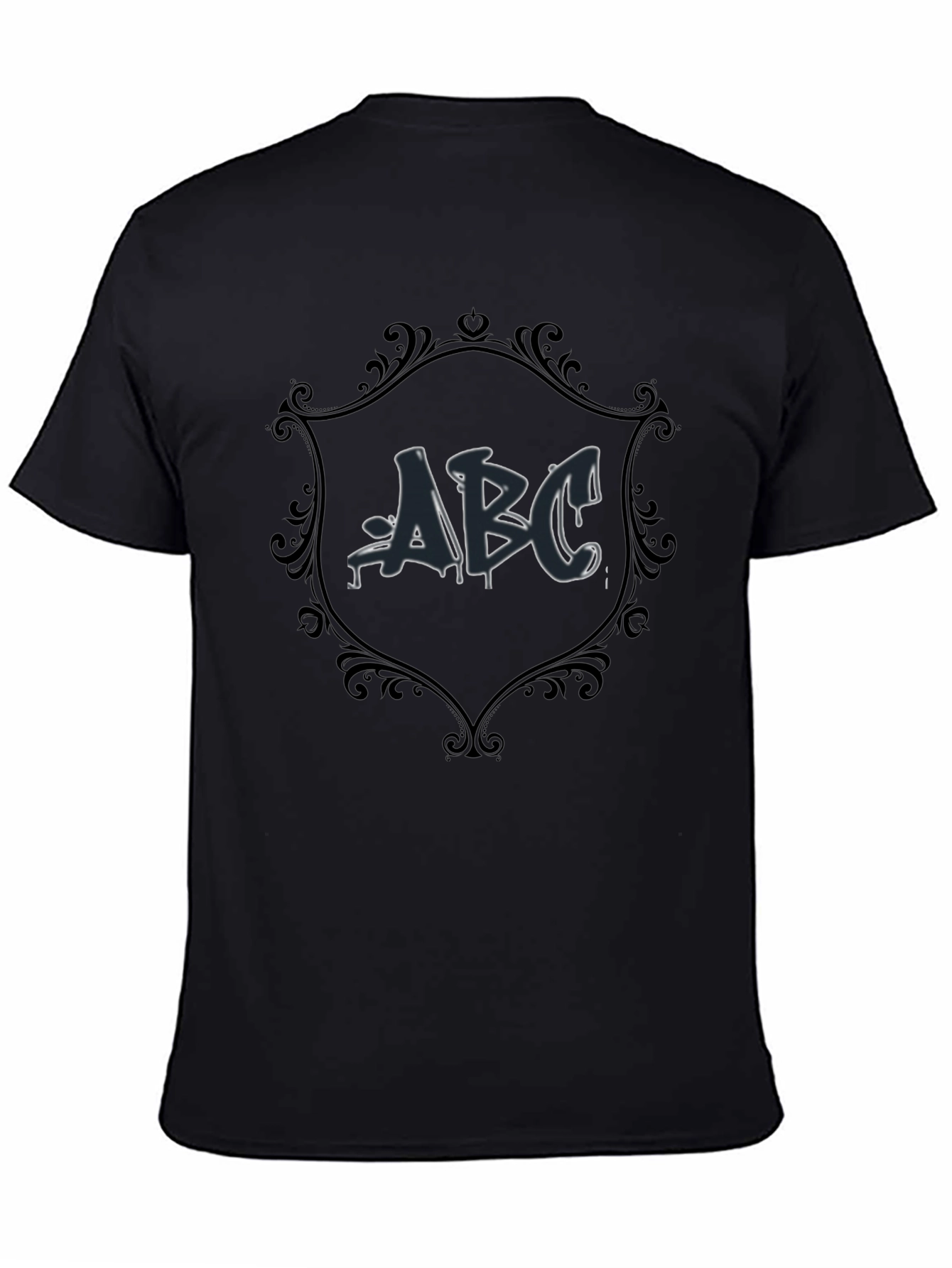 ABC Graffiti Design Black T-Shirt