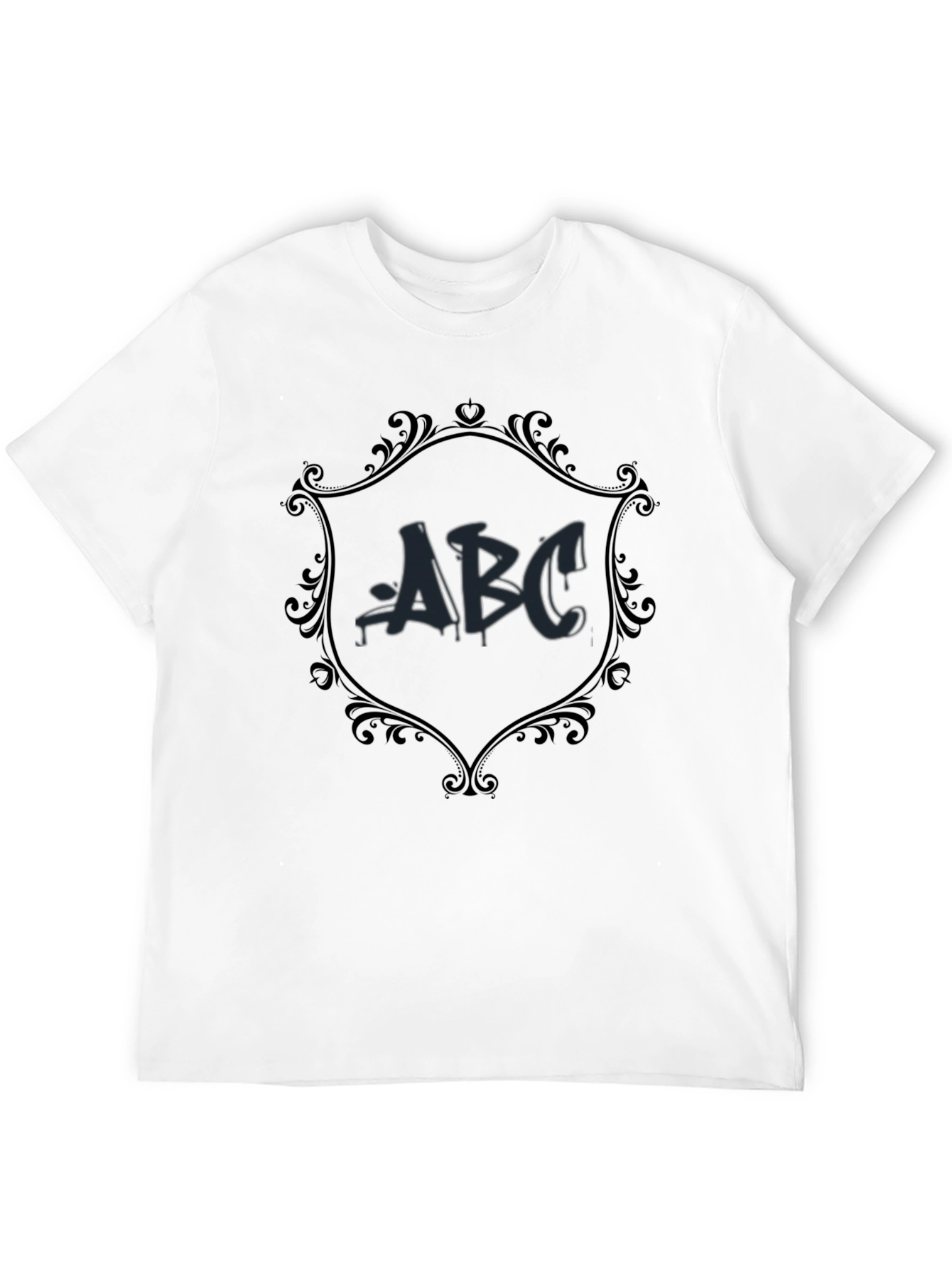 ABC Graffiti Design Black T-Shirt