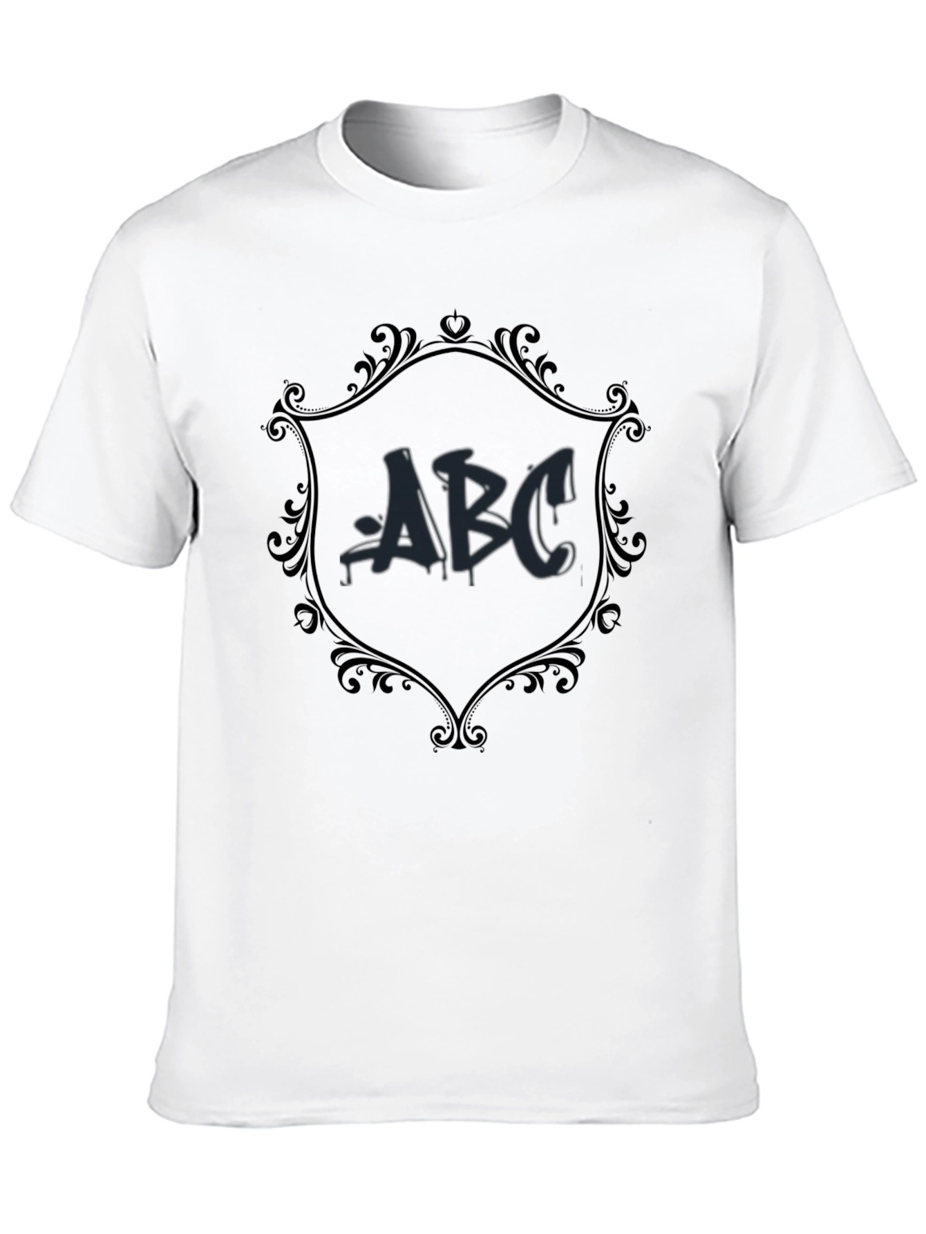 ABC Graffiti Design Black T-Shirt