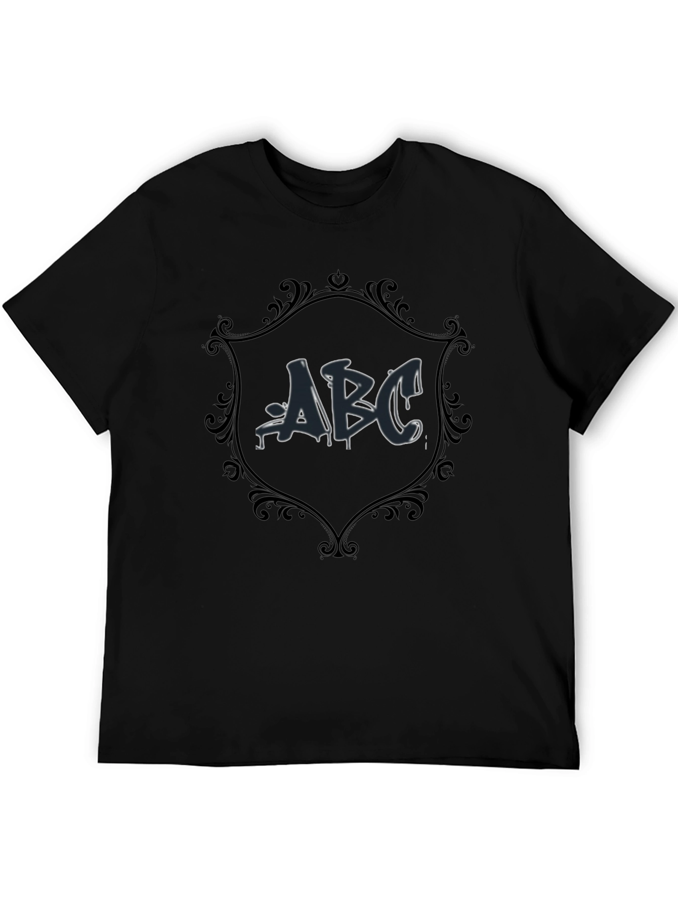 ABC Graffiti Design Black T-Shirt