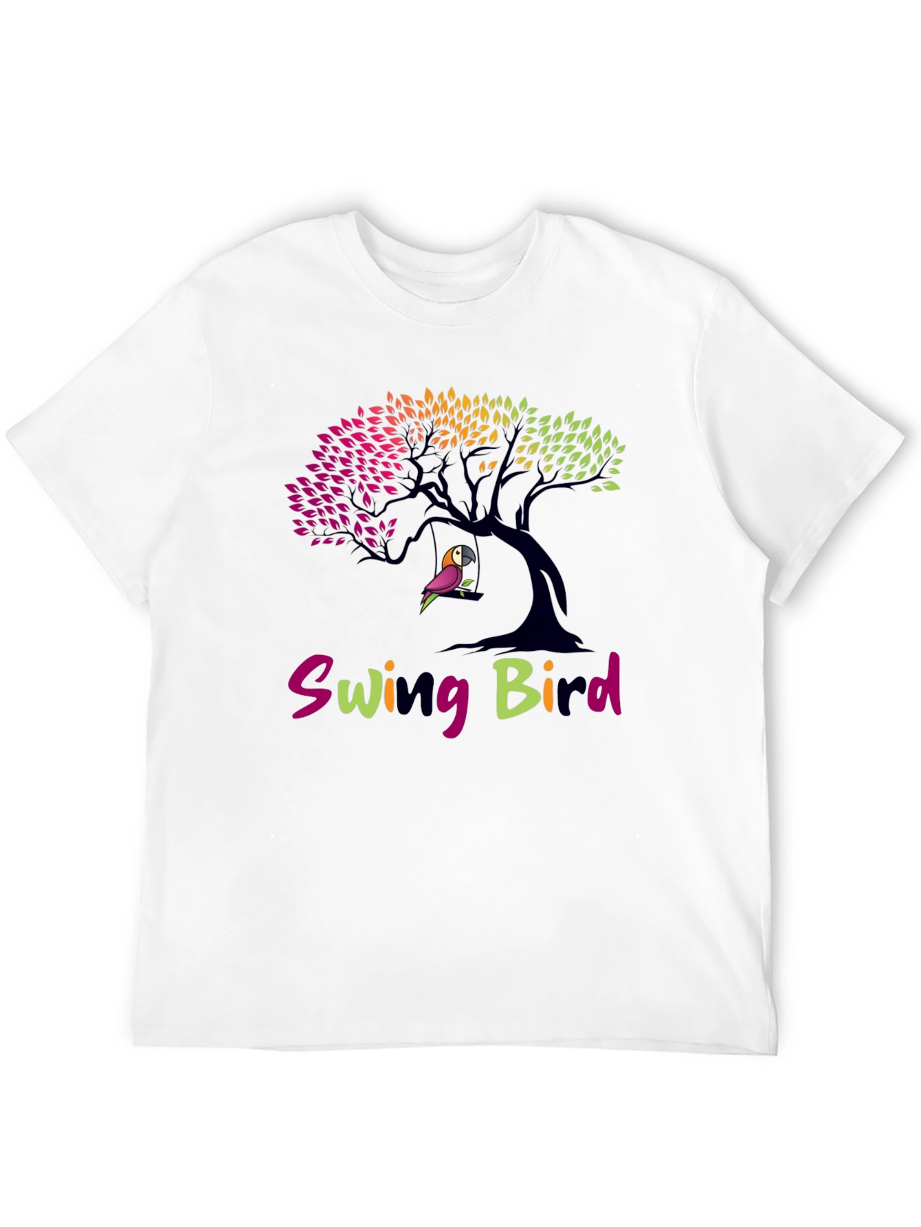 Swing Bird Graphic Tee - Unisex Black T-Shirt