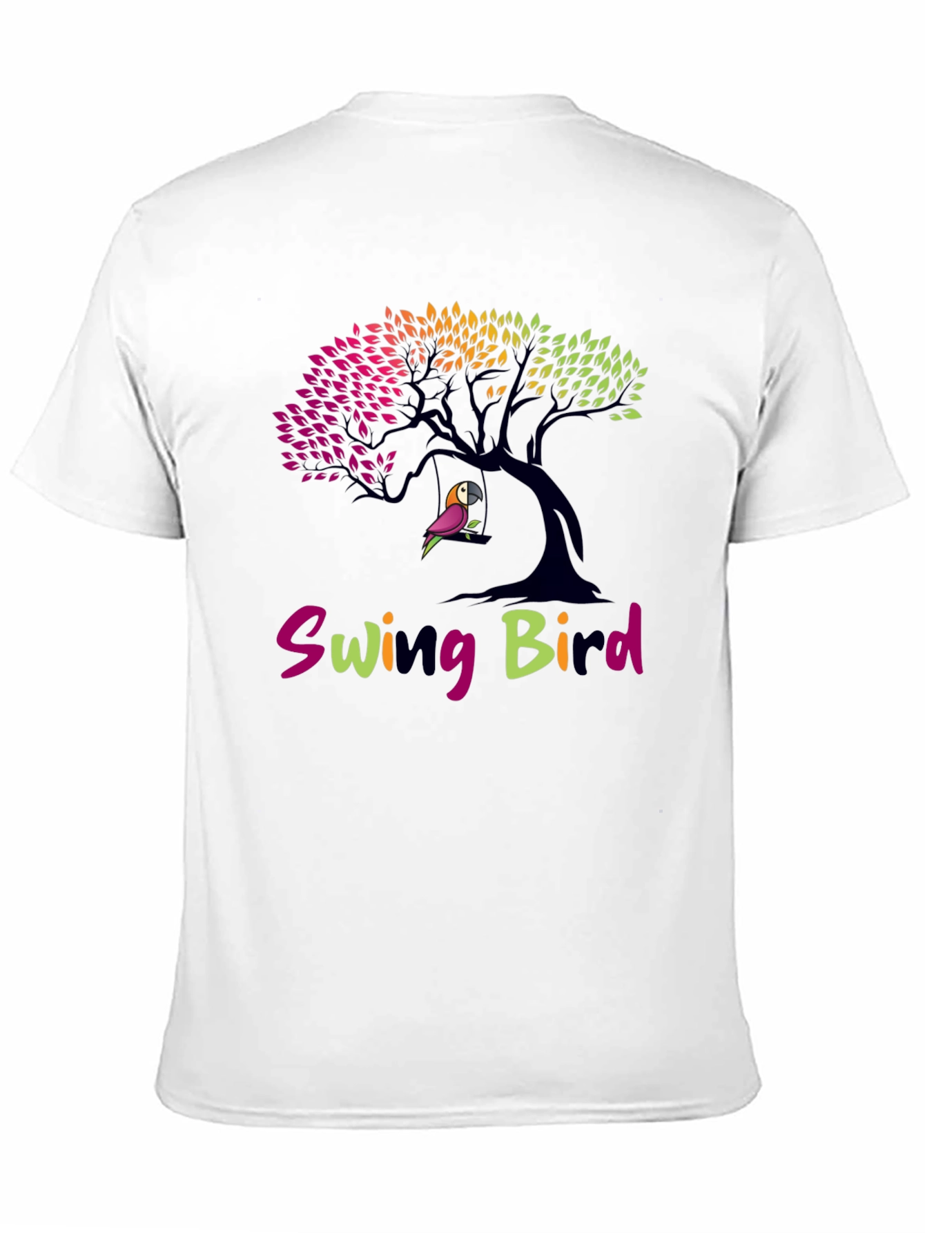 Swing Bird Graphic Tee - Unisex Black T-Shirt