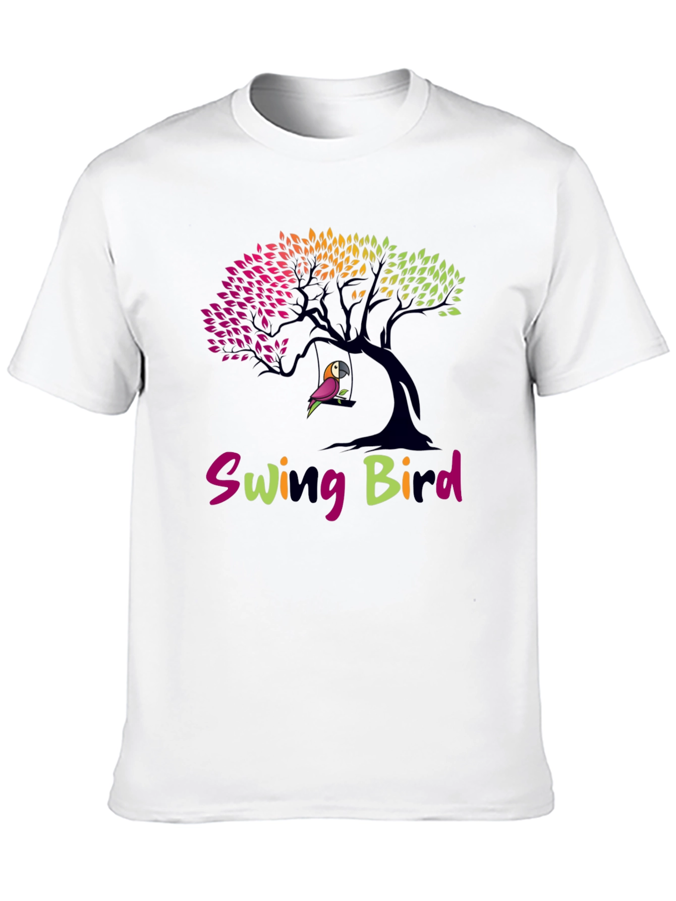 Swing Bird Graphic Tee - Unisex Black T-Shirt