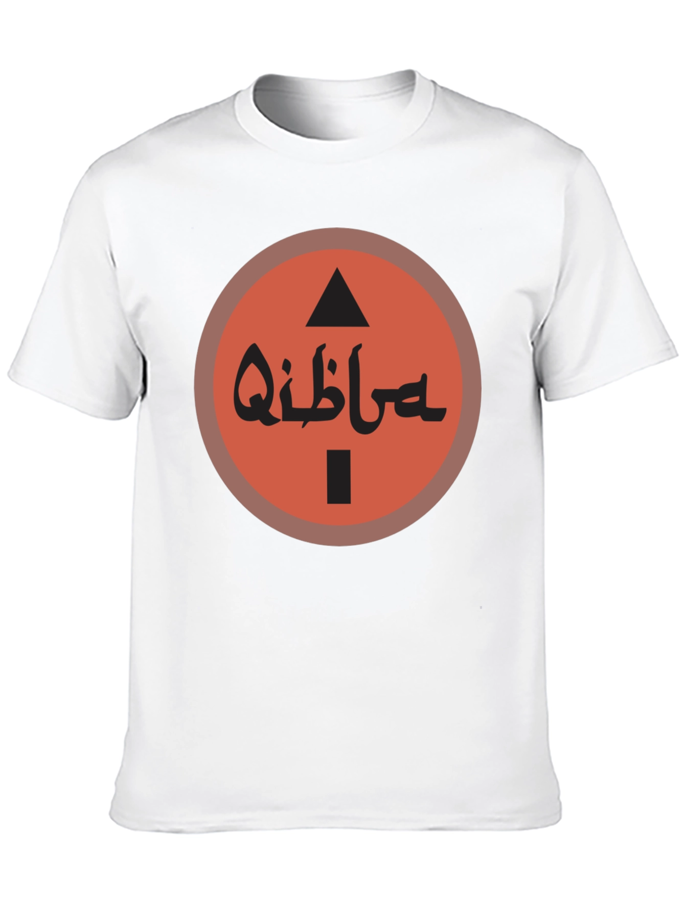 Qibla Direction Arrow Graphic Tee - Black