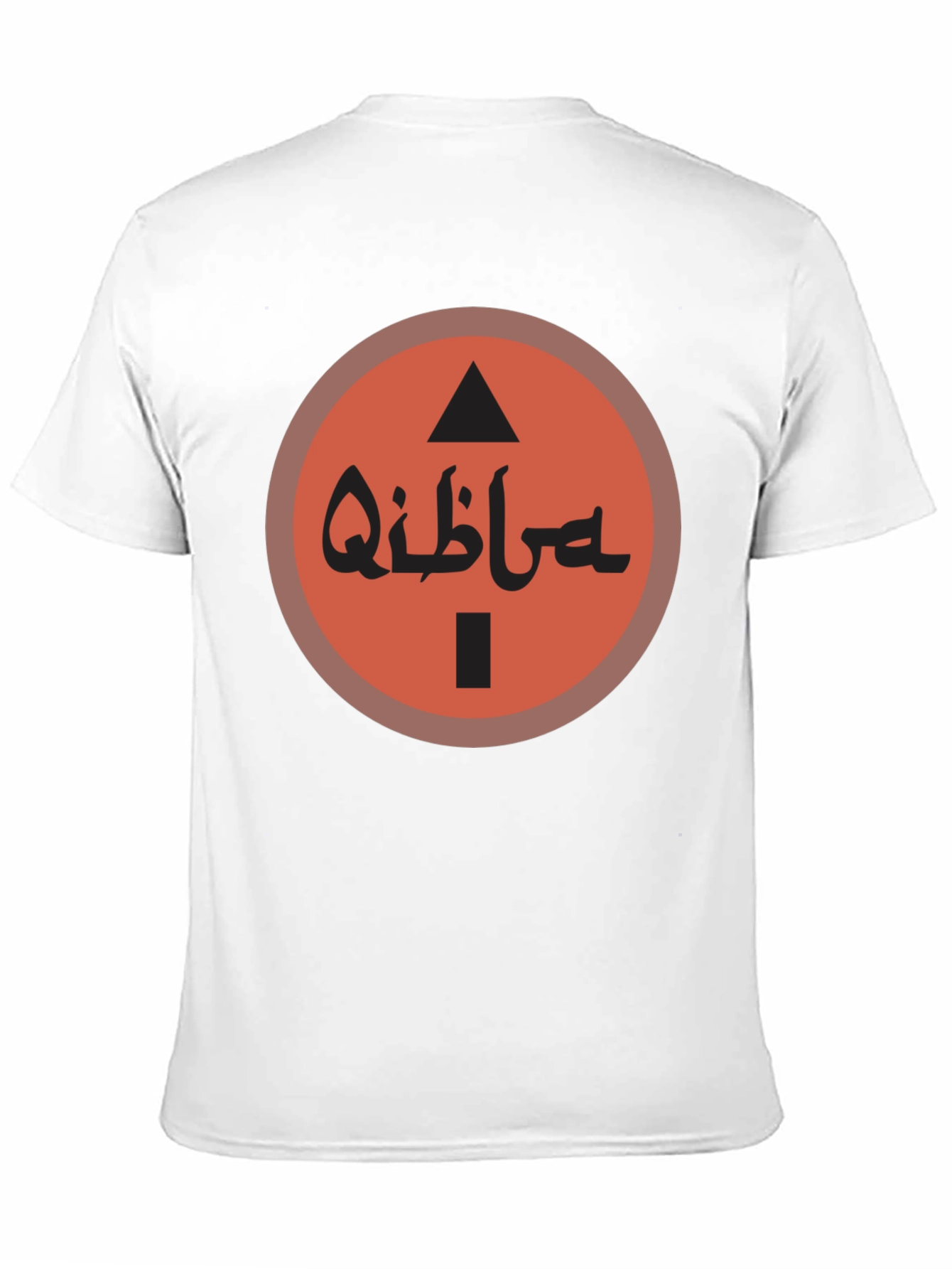 Qibla Direction Arrow Graphic Tee - Black