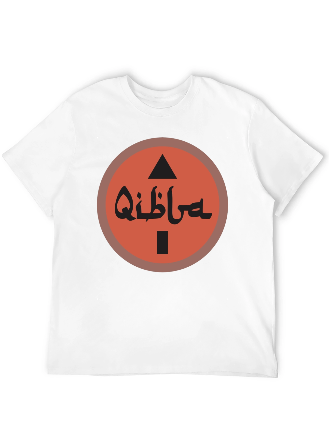 Qibla Direction Arrow Graphic Tee - Black