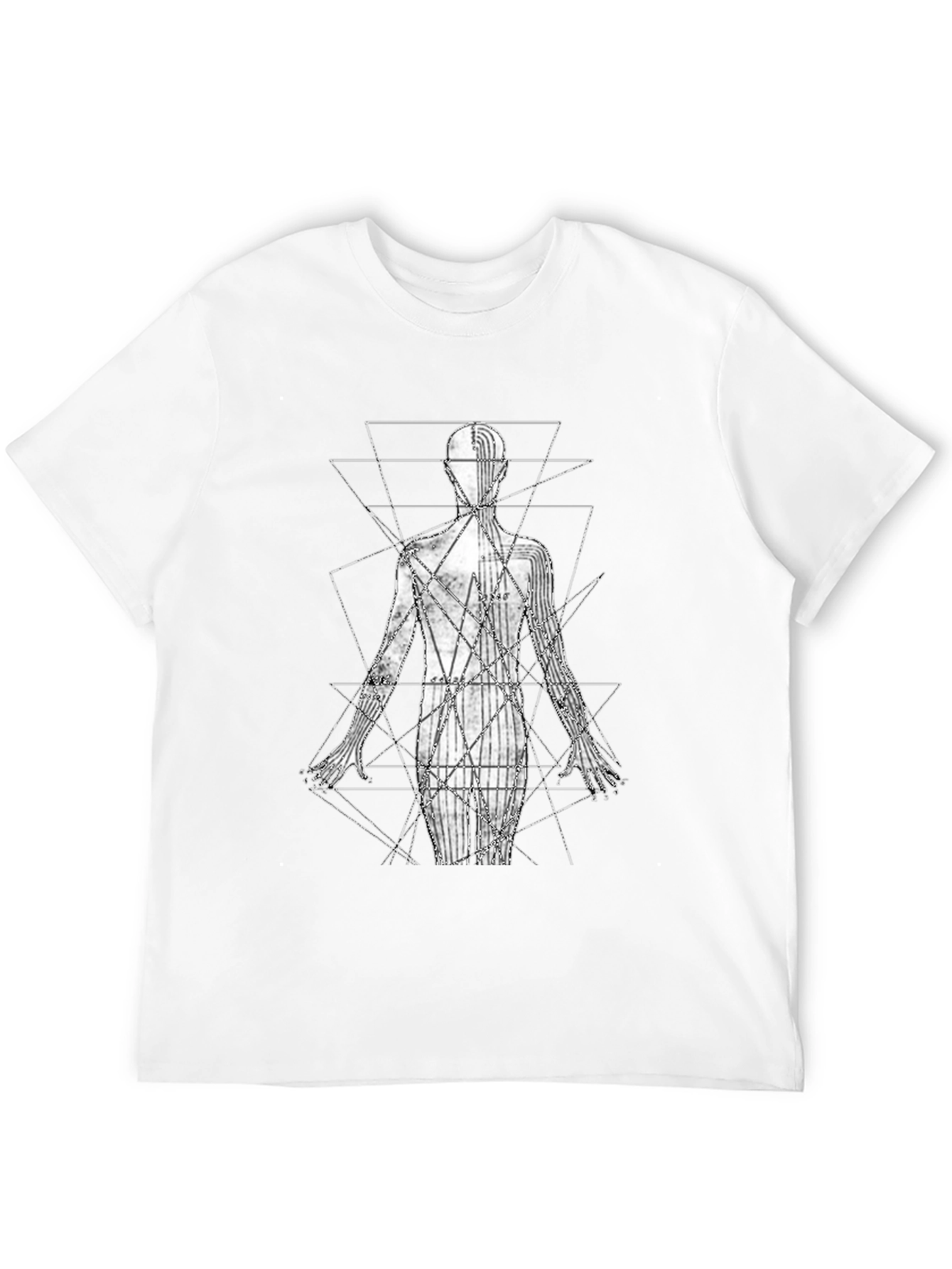 Geometric Human Anatomy Black T-Shirt