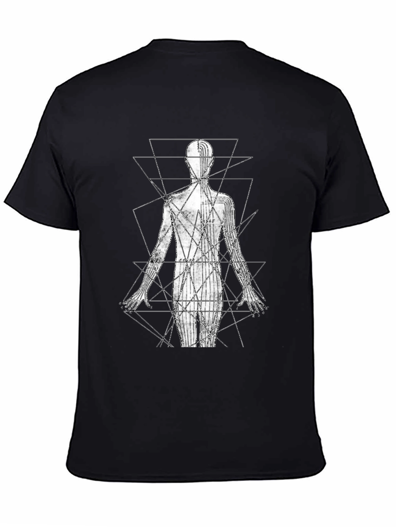 Geometric Human Anatomy Black T-Shirt