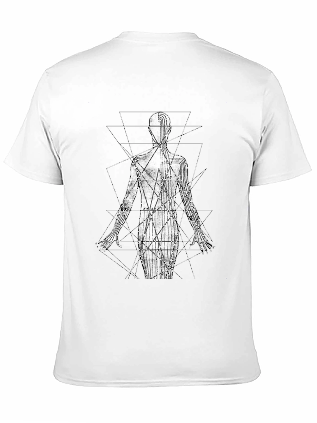 Geometric Human Anatomy Black T-Shirt