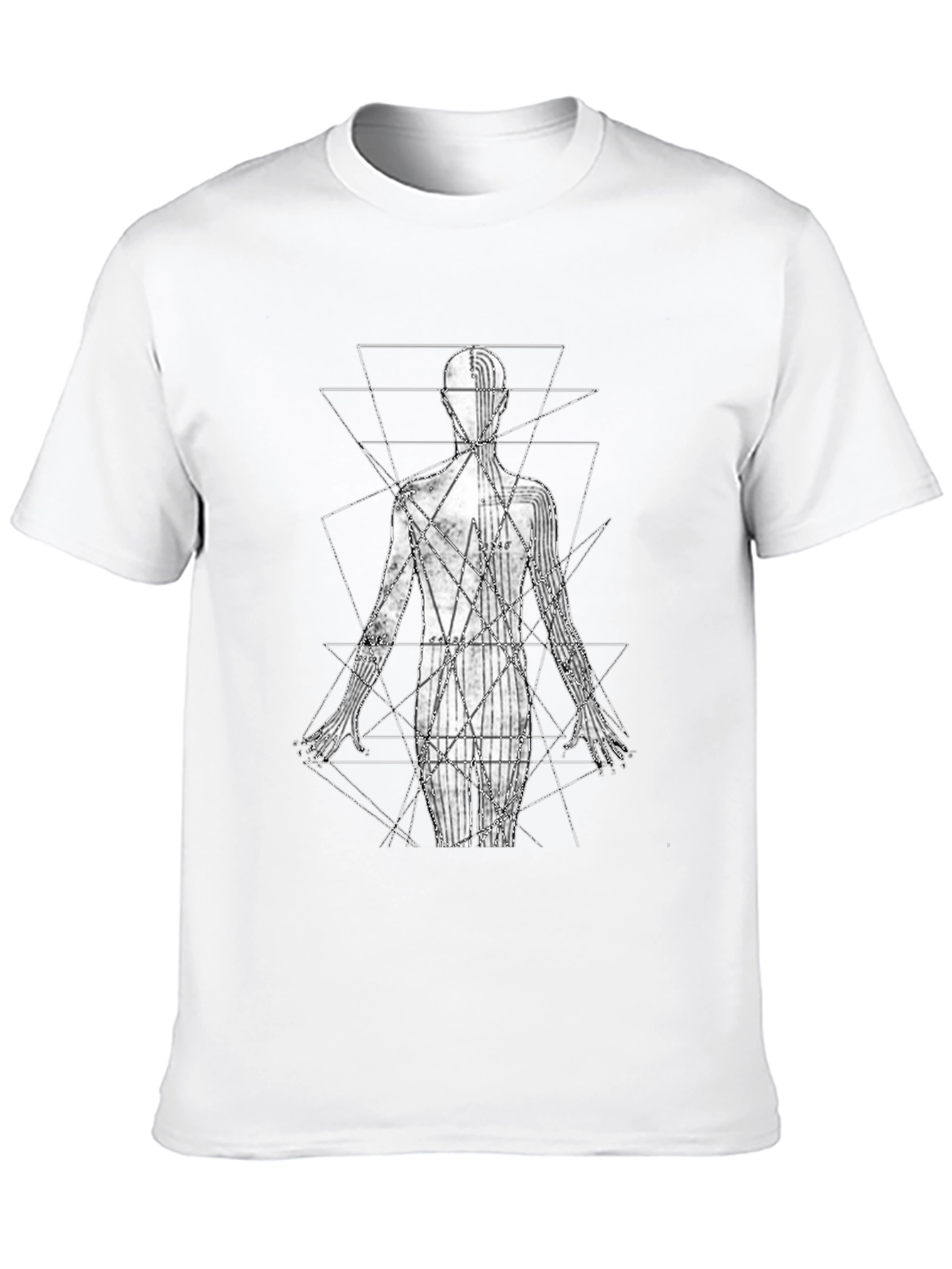 Geometric Human Anatomy Black T-Shirt