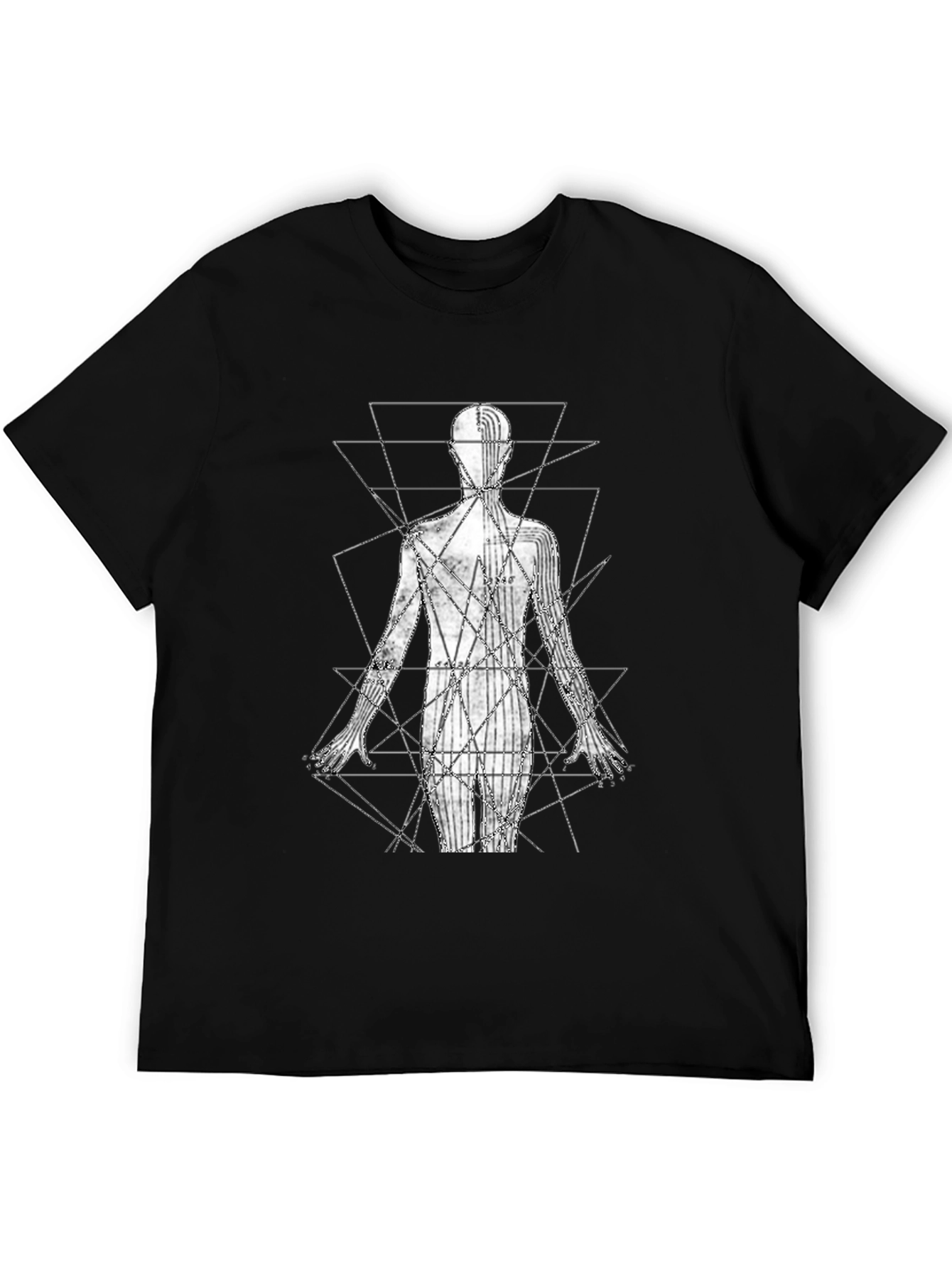 Geometric Human Anatomy Black T-Shirt