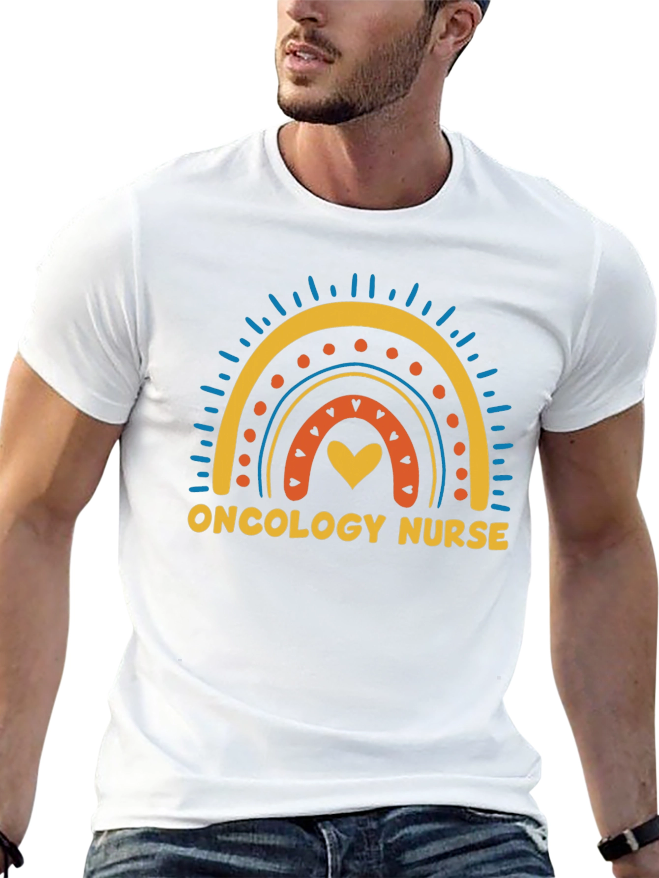 Oncology Nurse Rainbow Graphic T-Shirt