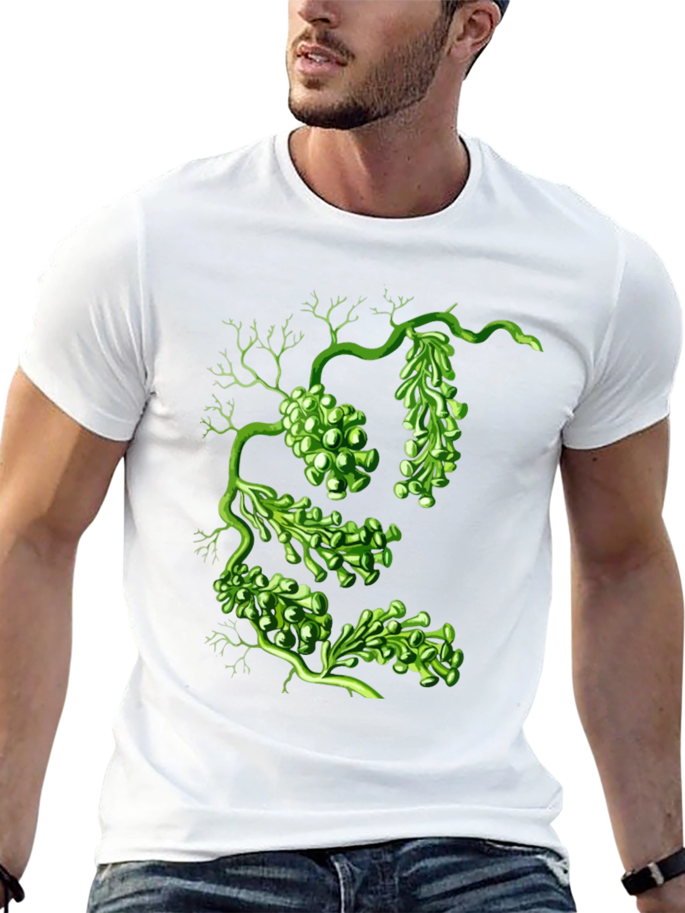Sea Grape Graphic Tee - Black Cotton Shirt