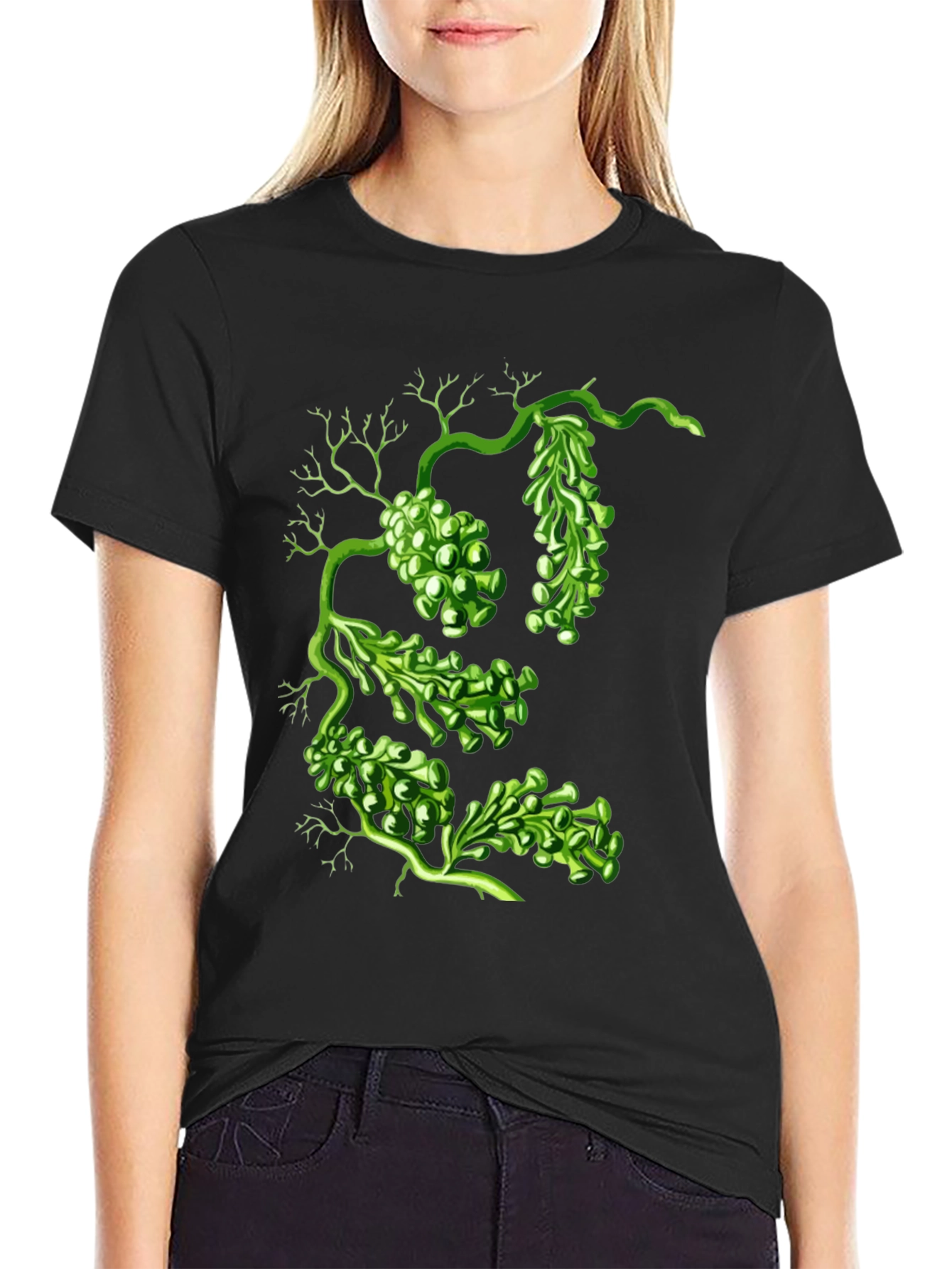 Sea Grape Graphic Tee - Black Cotton Shirt