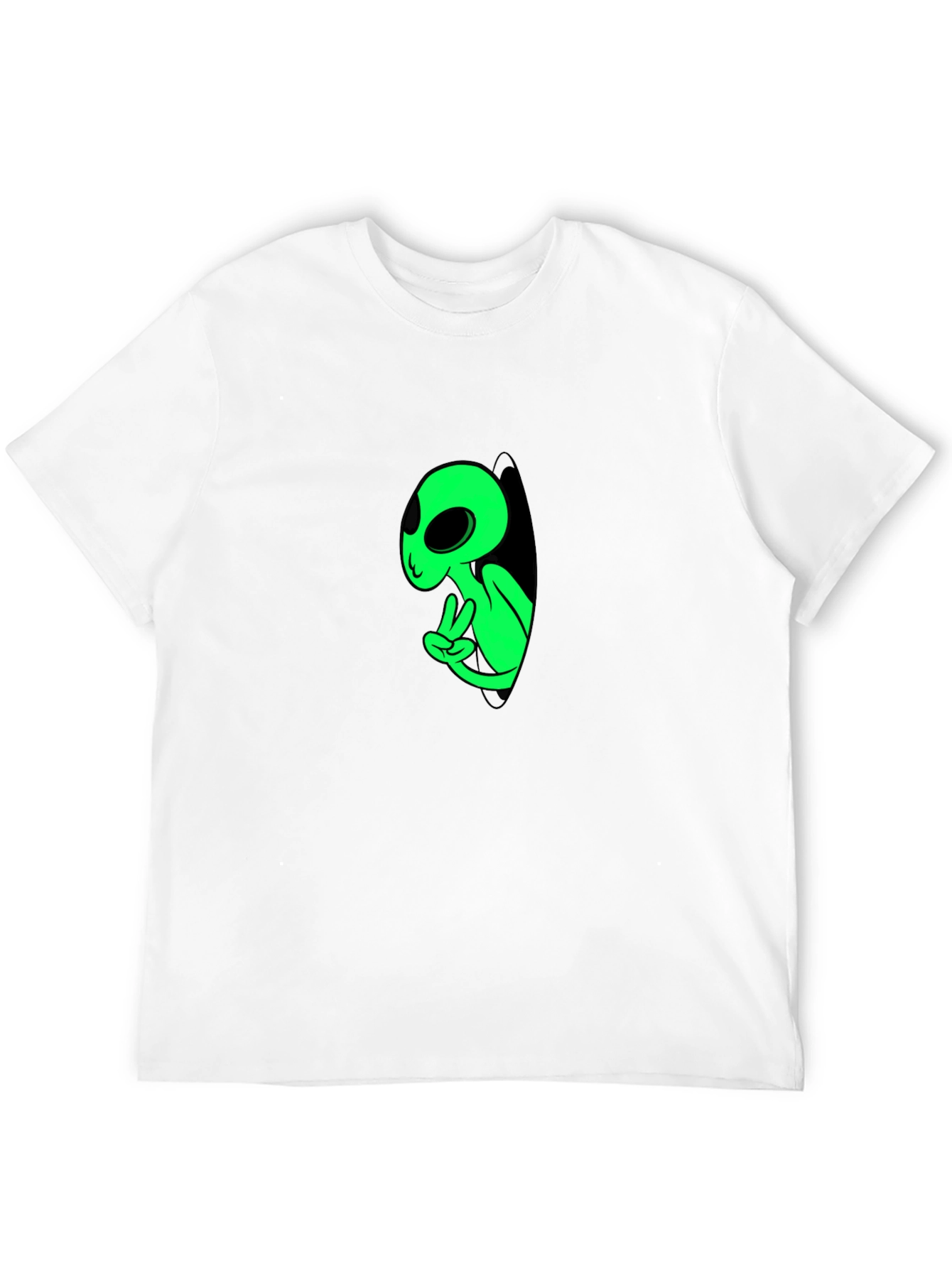 Cool Alien Peeking Black T-Shirt