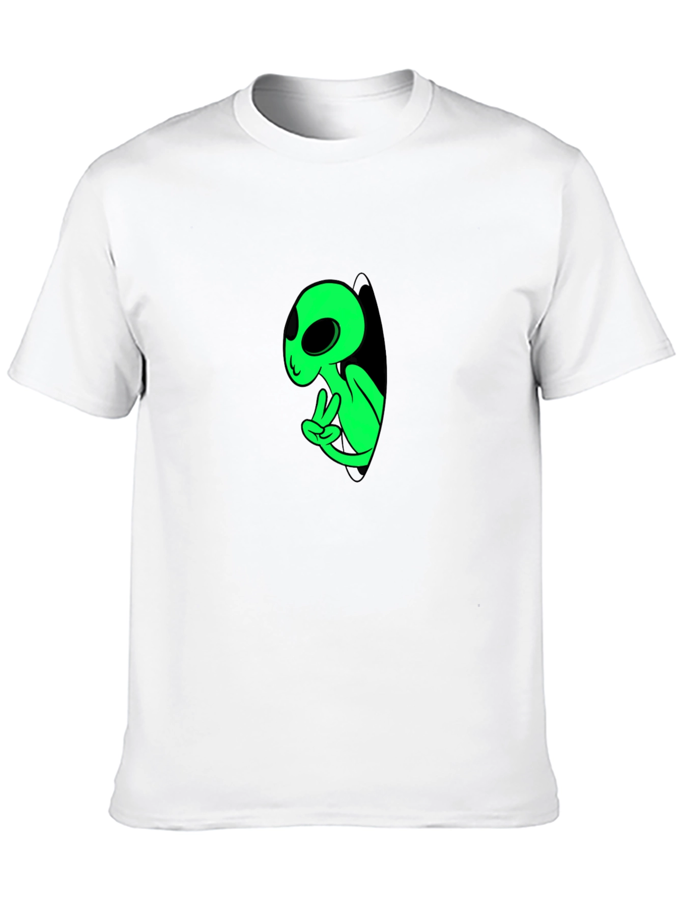 Cool Alien Peeking Black T-Shirt