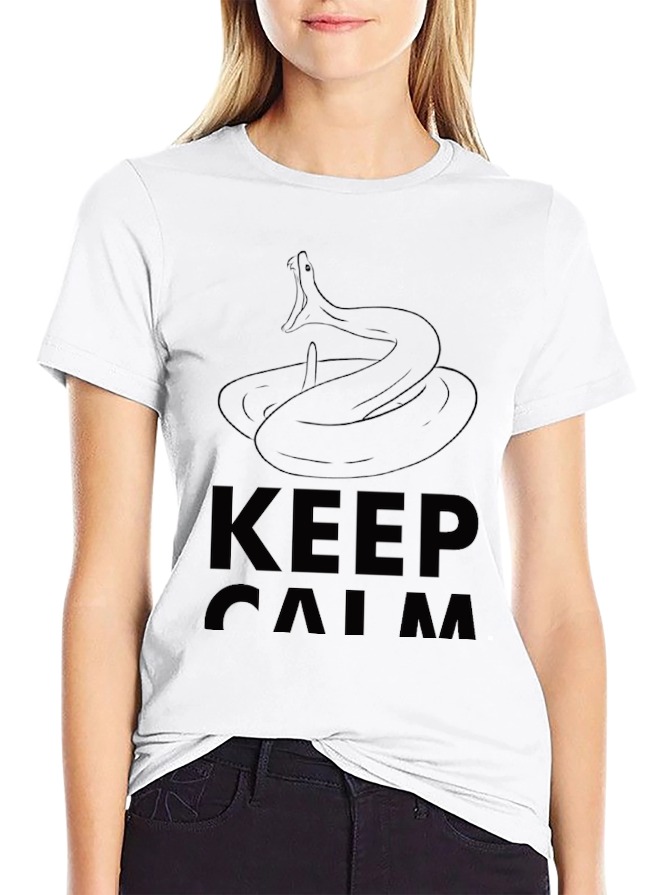 Keep Calm Snake T-Shirt - Black