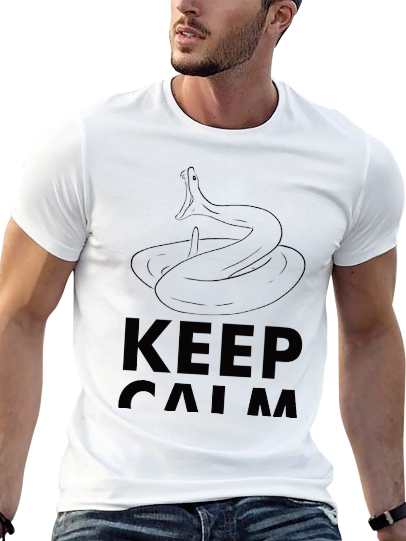 Keep Calm Snake T-Shirt - Black