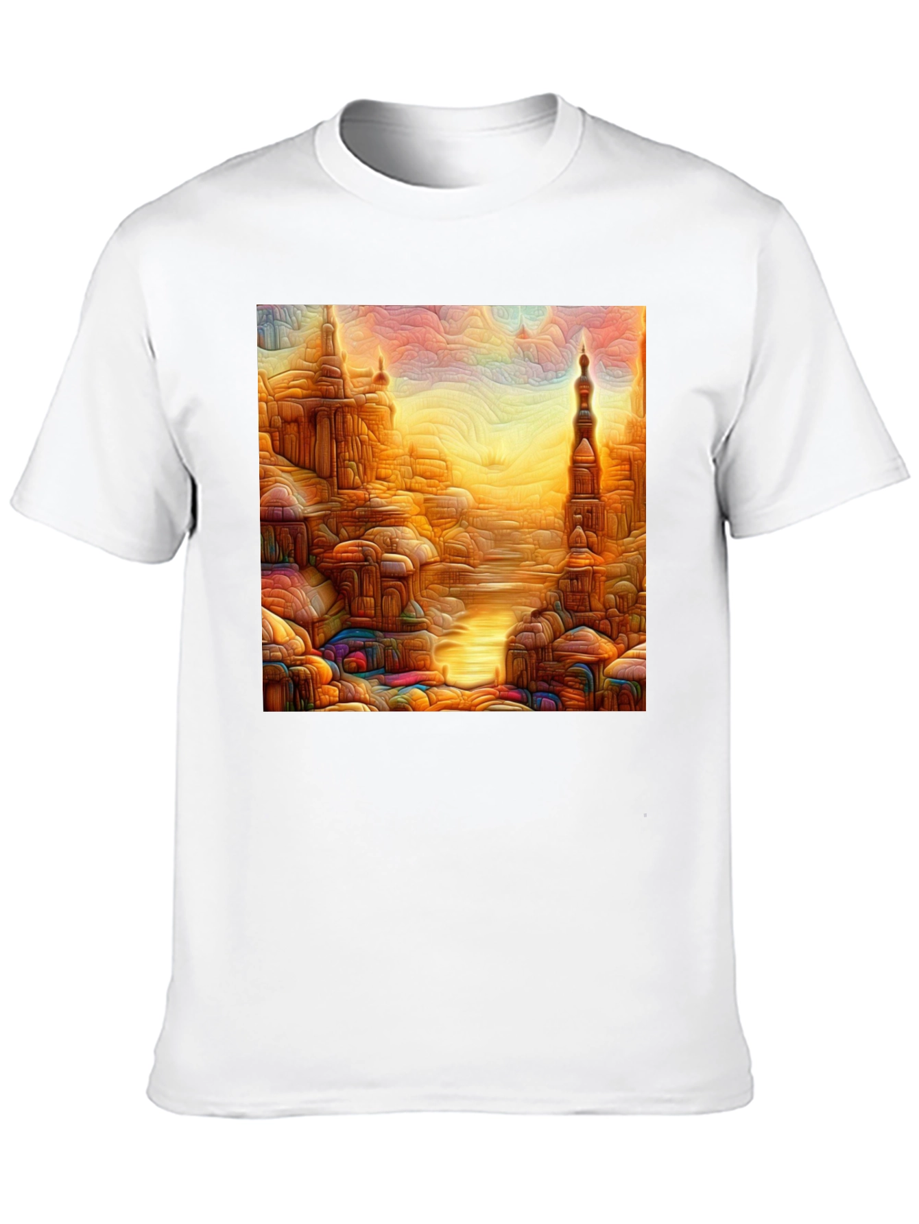 Vivid Cityscape T-Shirt - Artistic Graphic Tee