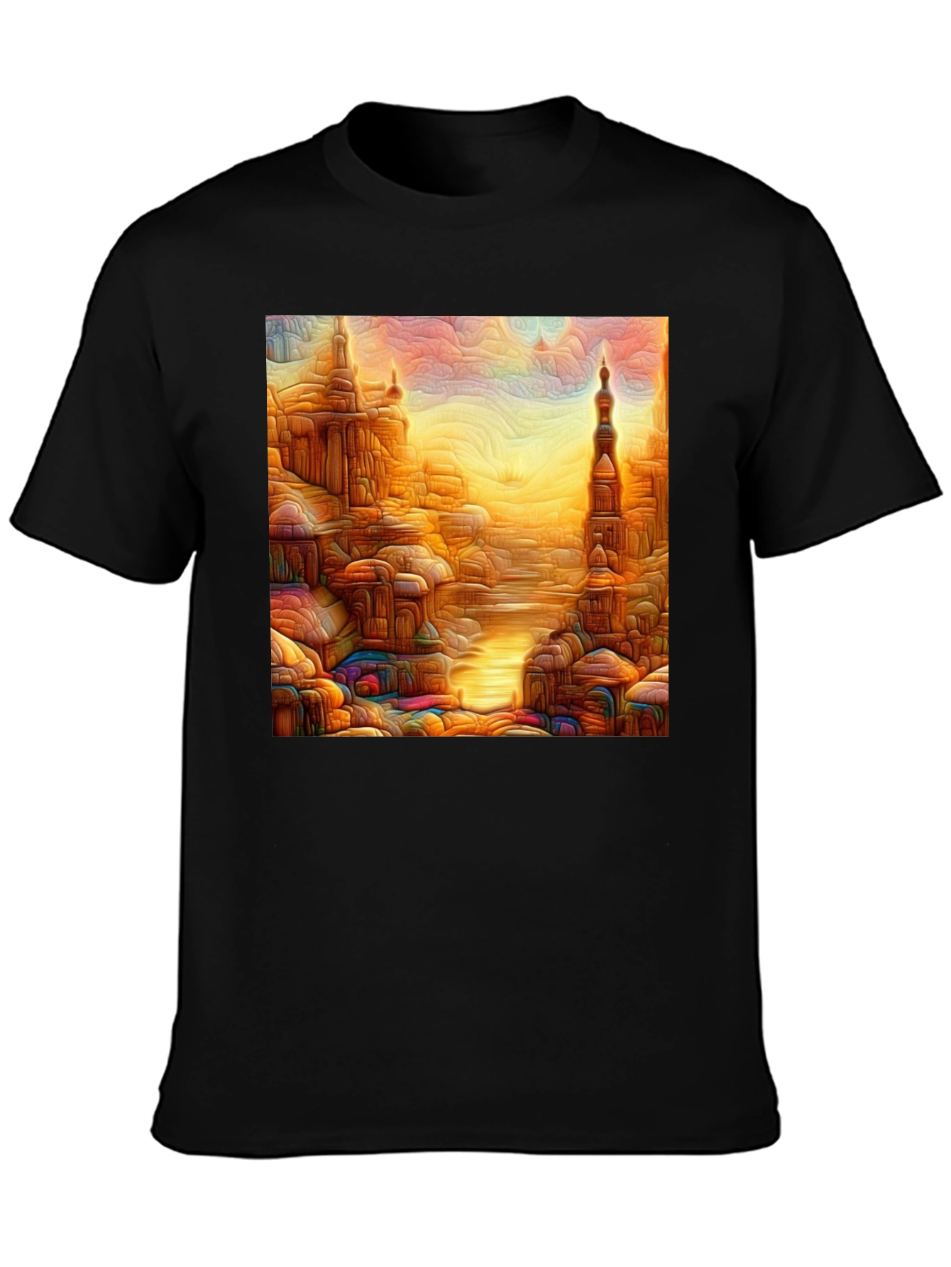Vivid Cityscape T-Shirt - Artistic Graphic Tee
