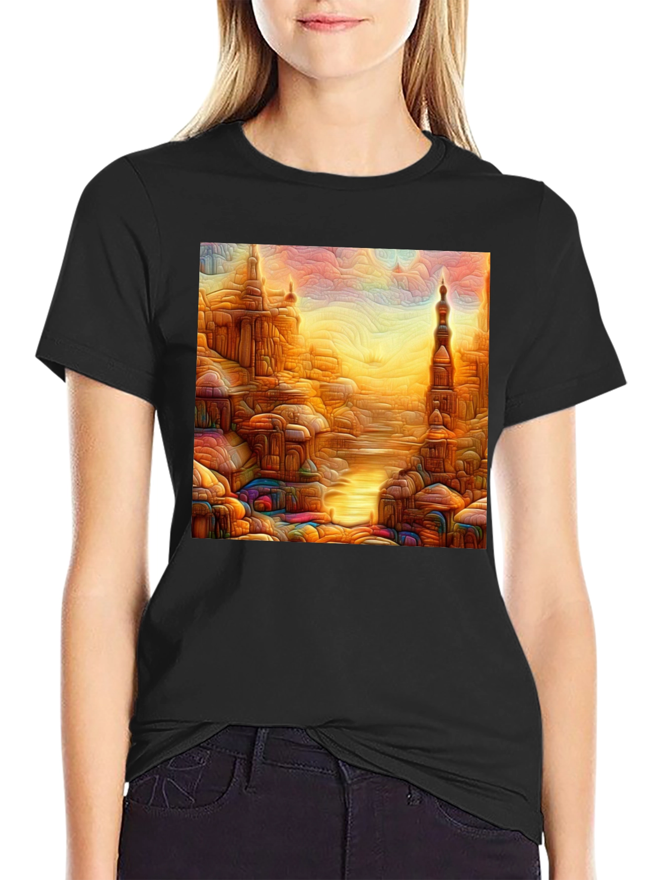 Vivid Cityscape T-Shirt - Artistic Graphic Tee